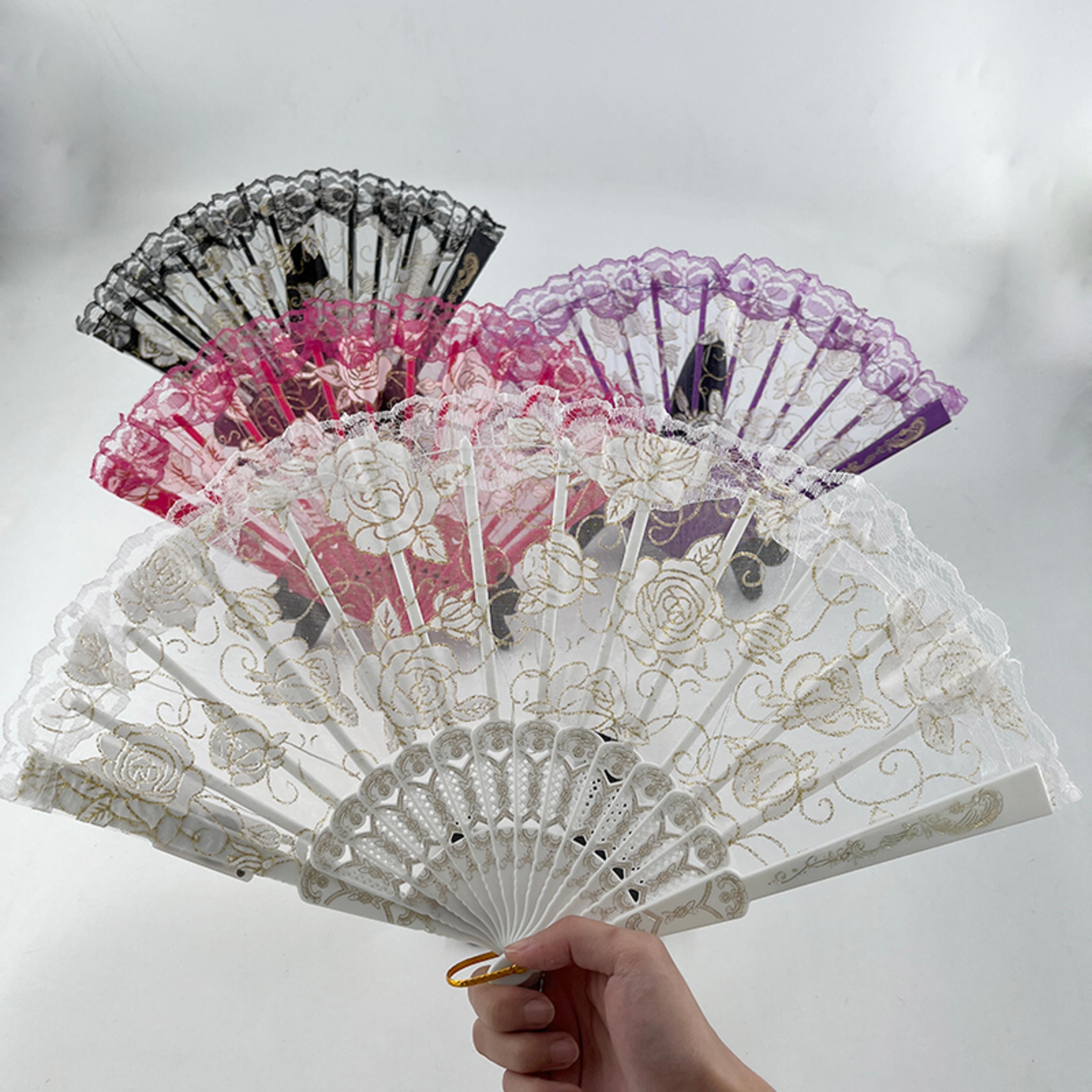 LED Lace Fan Light Up Folding Fan For Parties Carnival Shows And Dance Decor 5