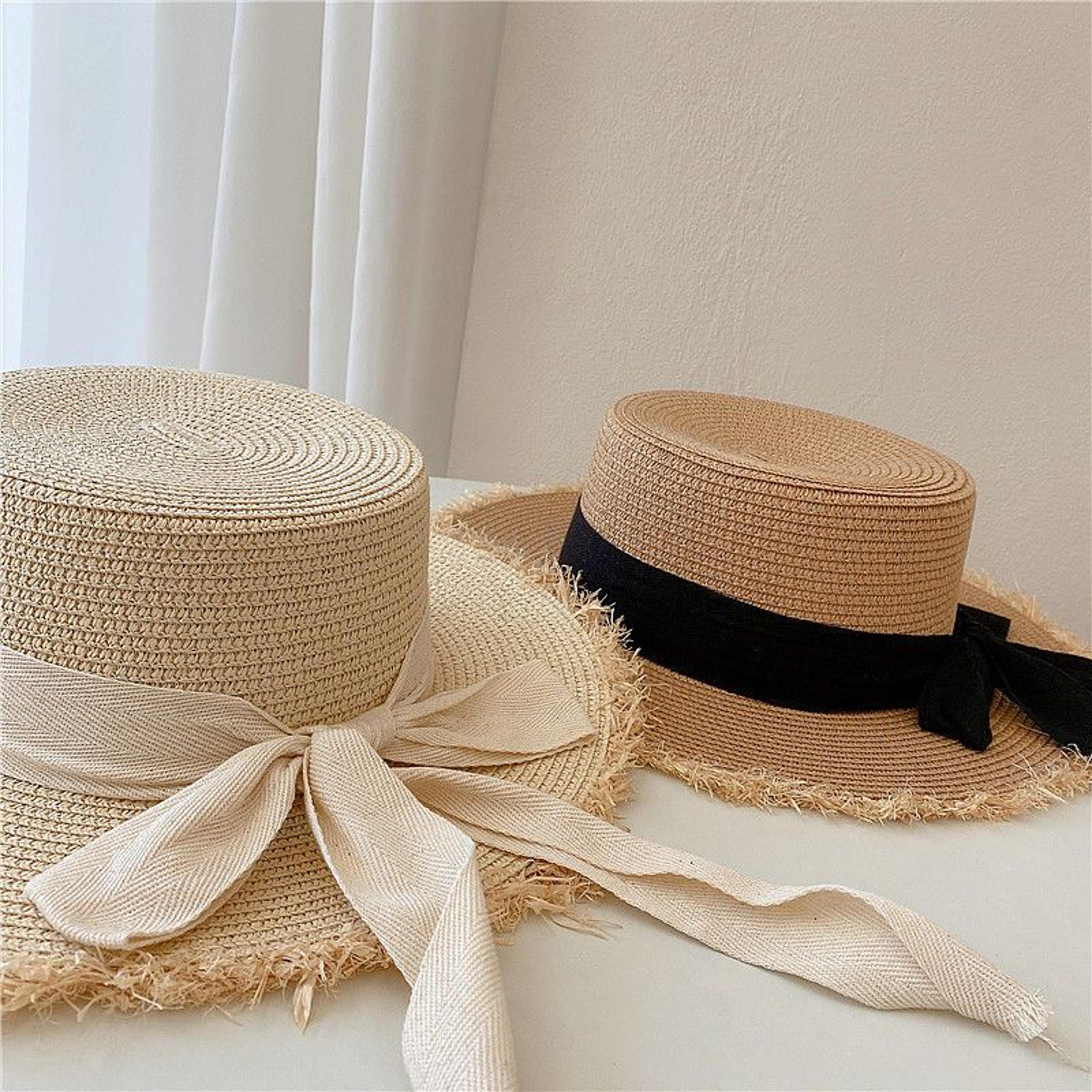 Elegant Beach Hat for Women Straw Sun Hat with Bow Design