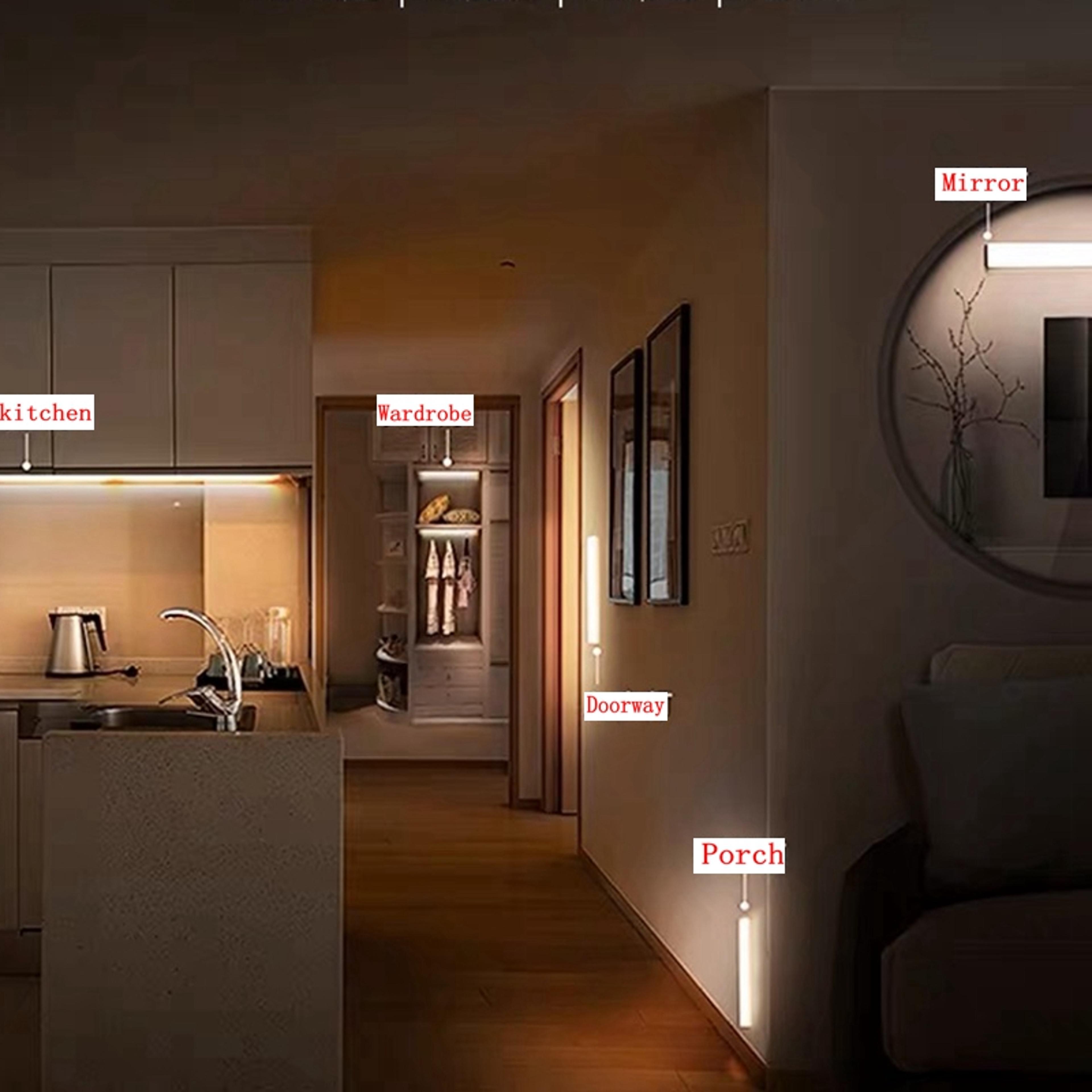 Wireless LED Motion Sensor Light Cabinet Wardrobe Lamp With Light Sensing Ideal For Stairs Kitchen  2