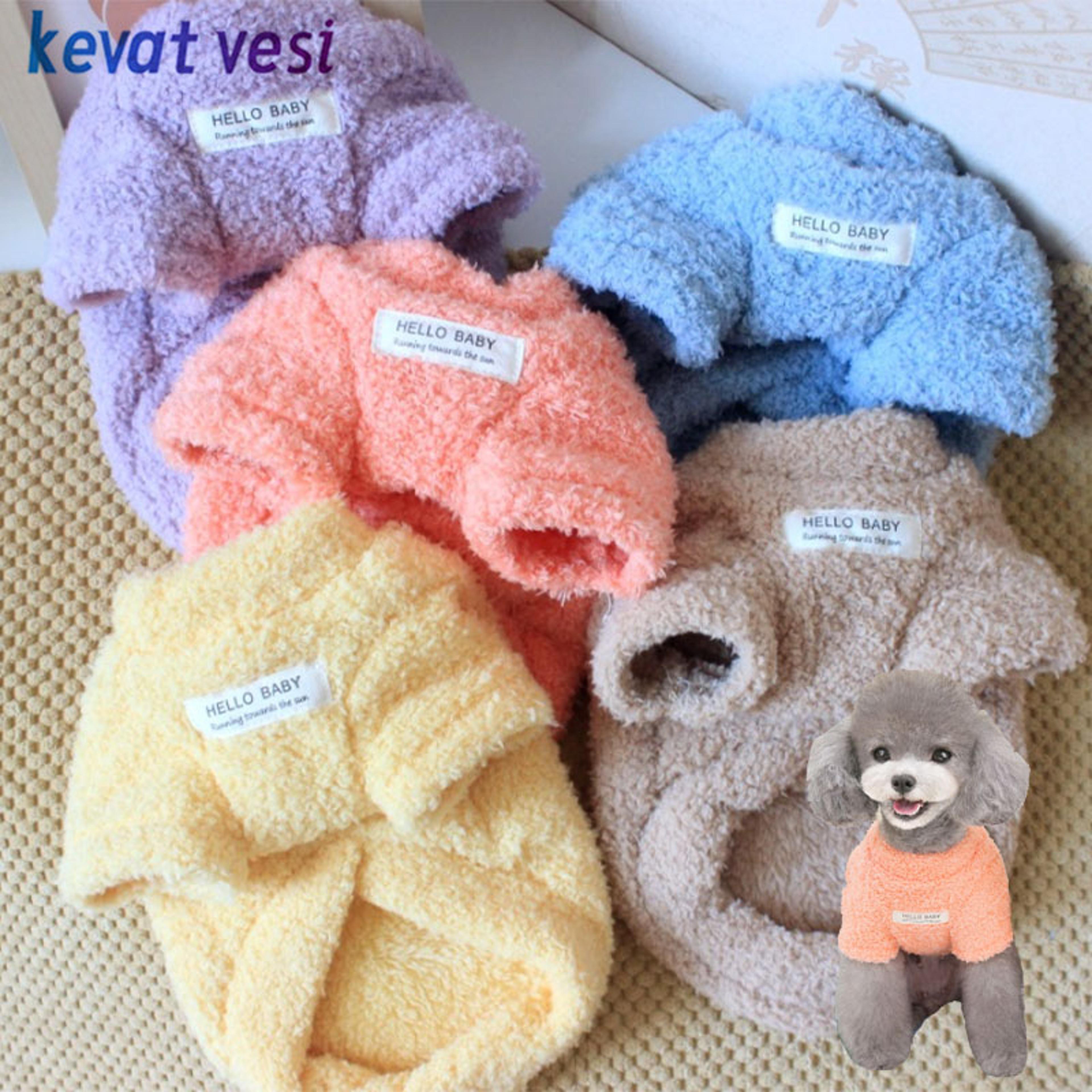 winter dog sweater – warm plush dog clothes for small & medium dogs – soft puppy coat jacket for chihuahua, teddy & cats
