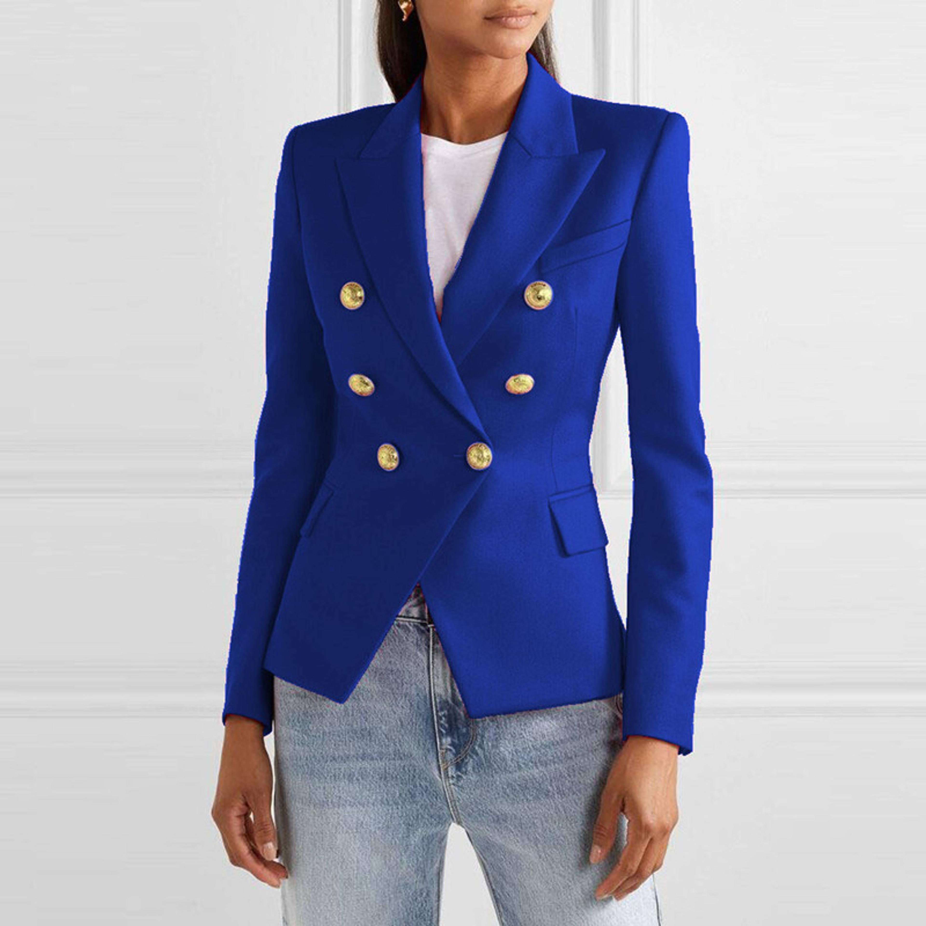 fashion casual suit blazers for women, solid color slim fit blazer, spring and autumn jacket, winter office wear