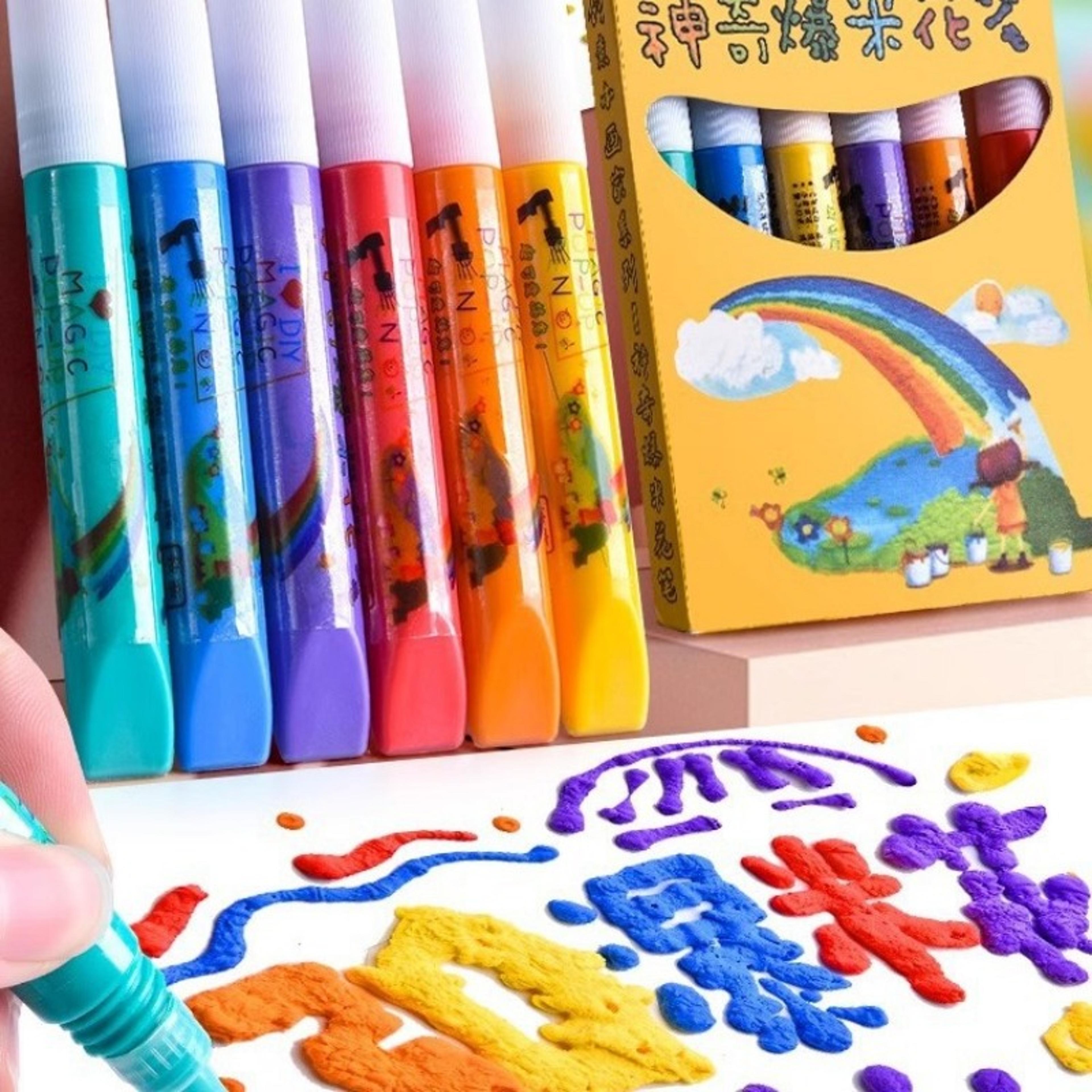 3d bubble pen set for kids with fluffy foam markers