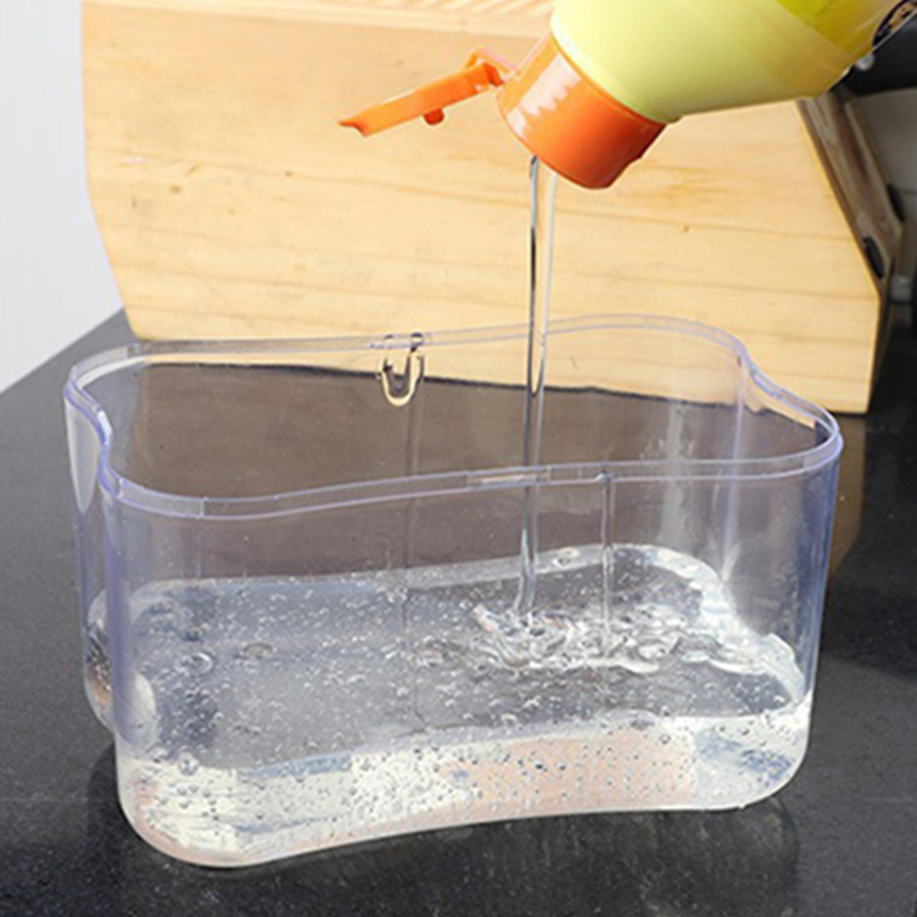 Premium Manual Dish Soap Dispenser With Sponge Press  Sink Organizer 2