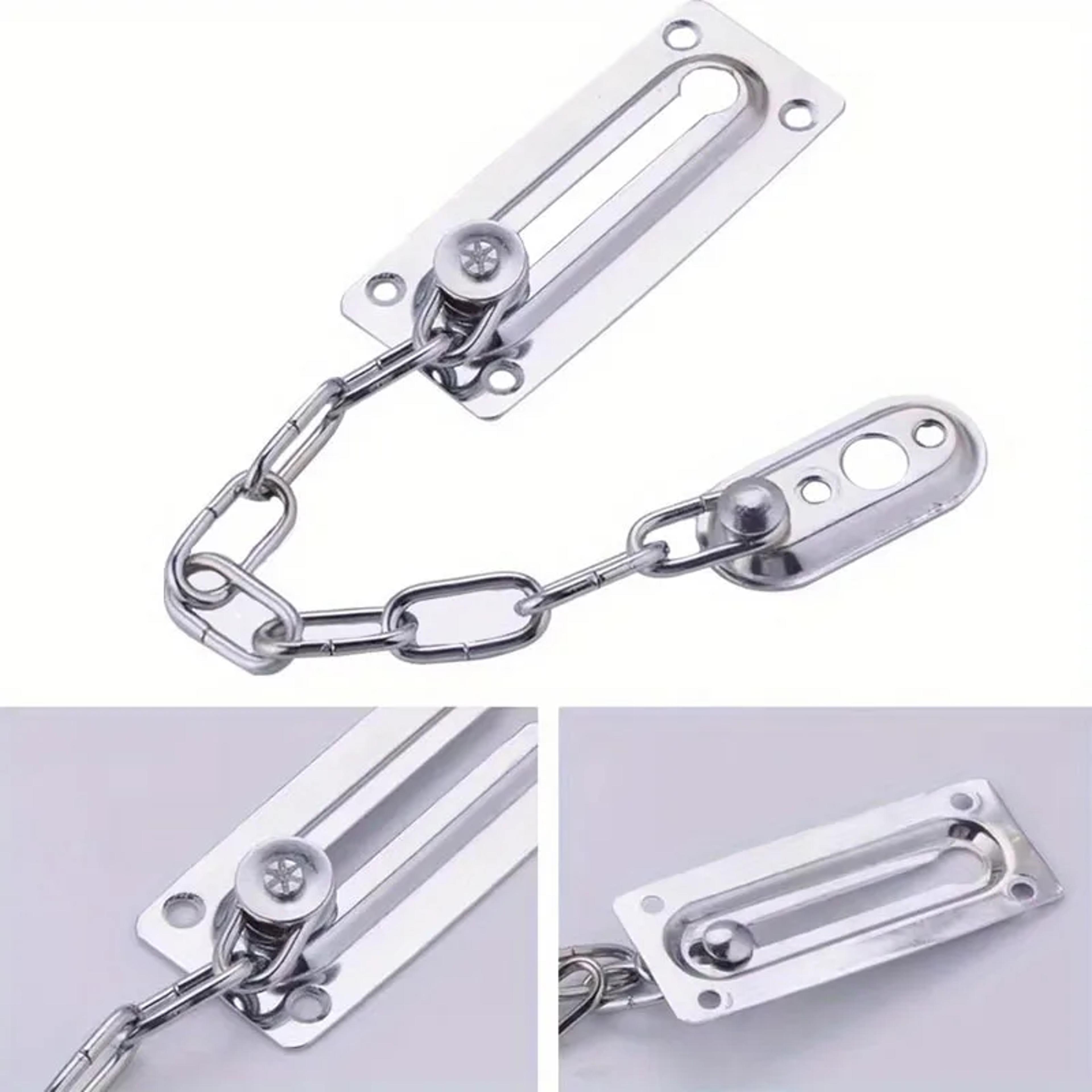 premium stainless steel security door chain lock with sliding guard latch for home and office