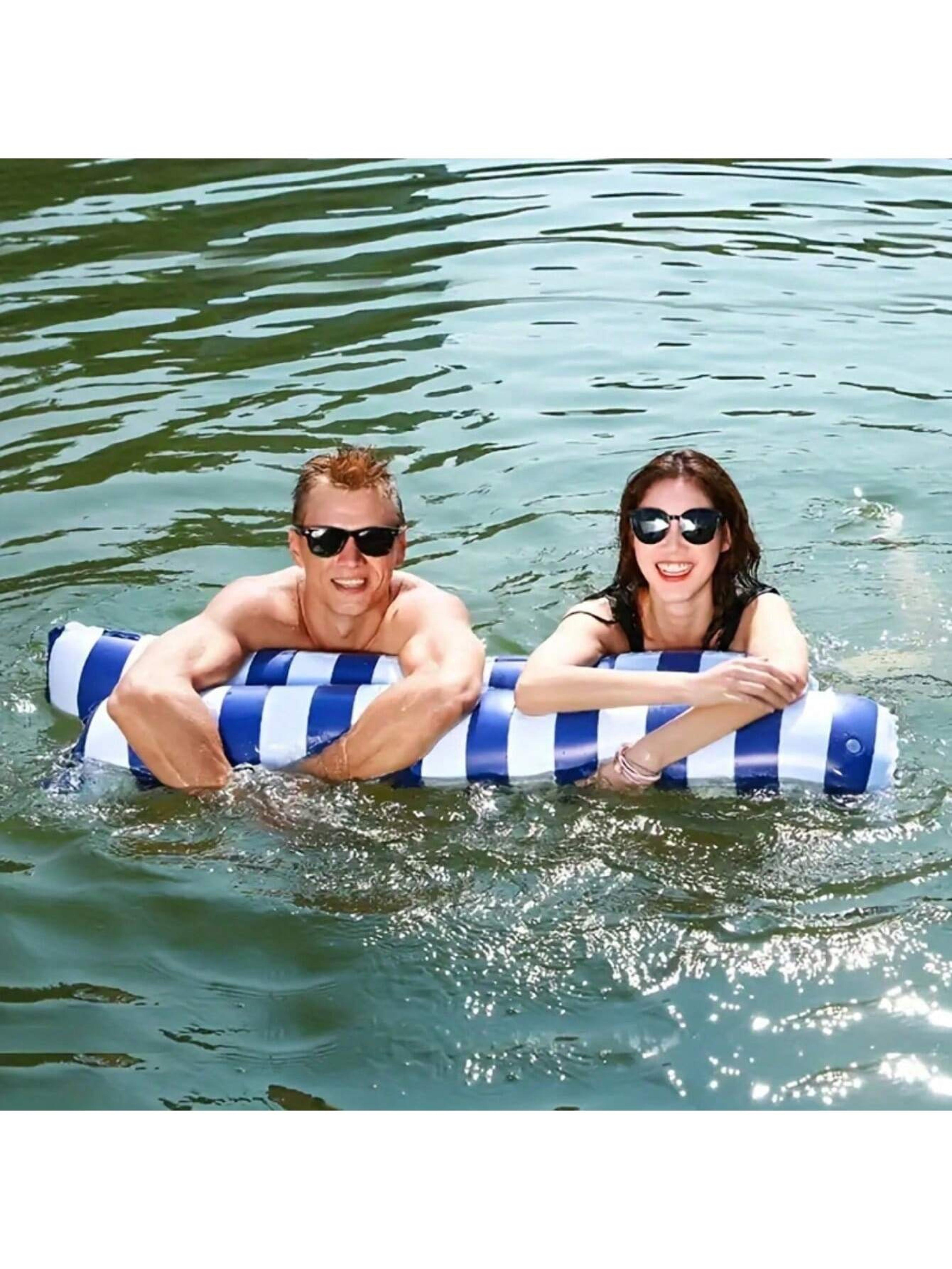 Double Person Inflatable Water Hammock Pool Float Lounger For Summer Fun 2