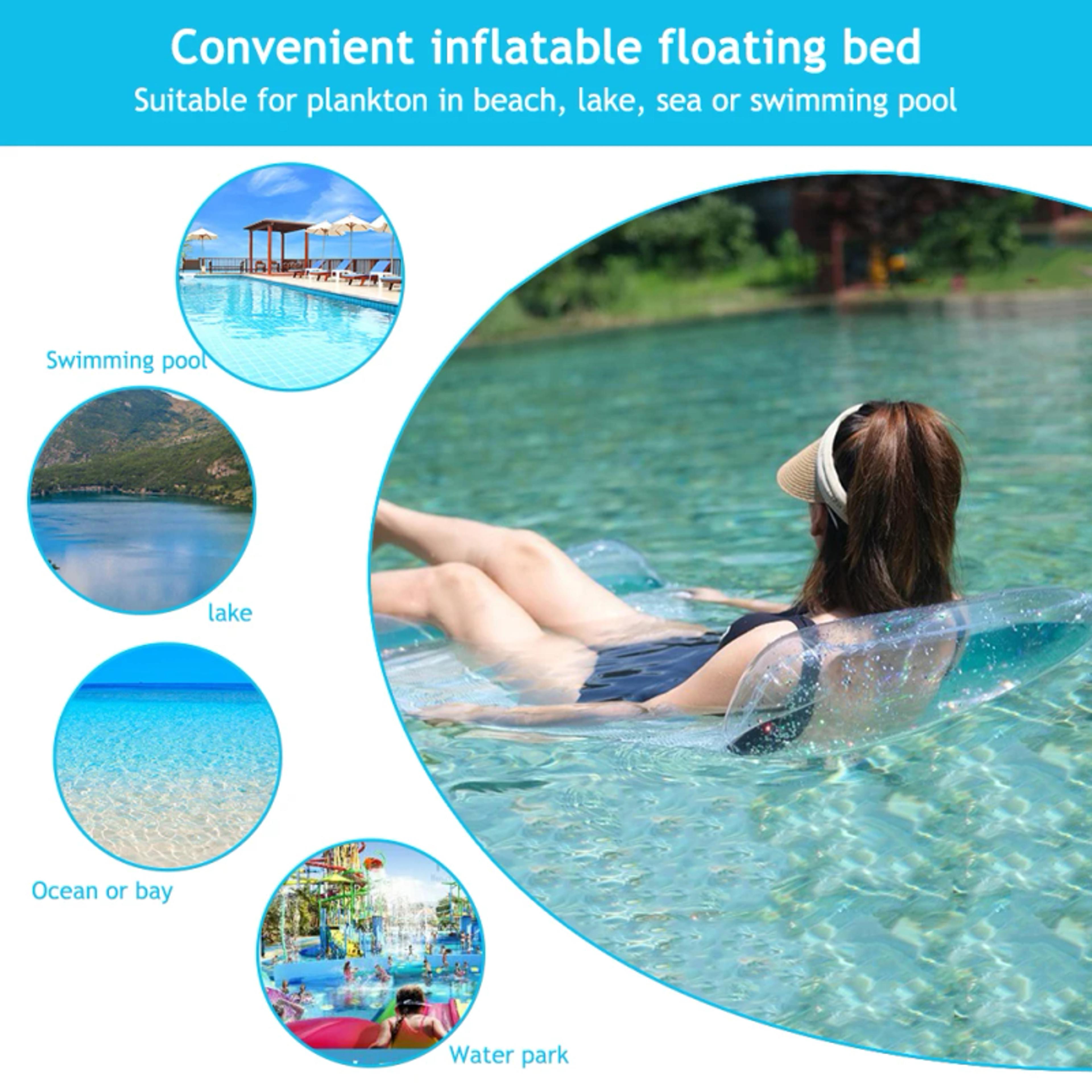 Inflatable Water Hammock Pool Float Recliner PVC Floating Swimming Mattress Lounge Bed 4