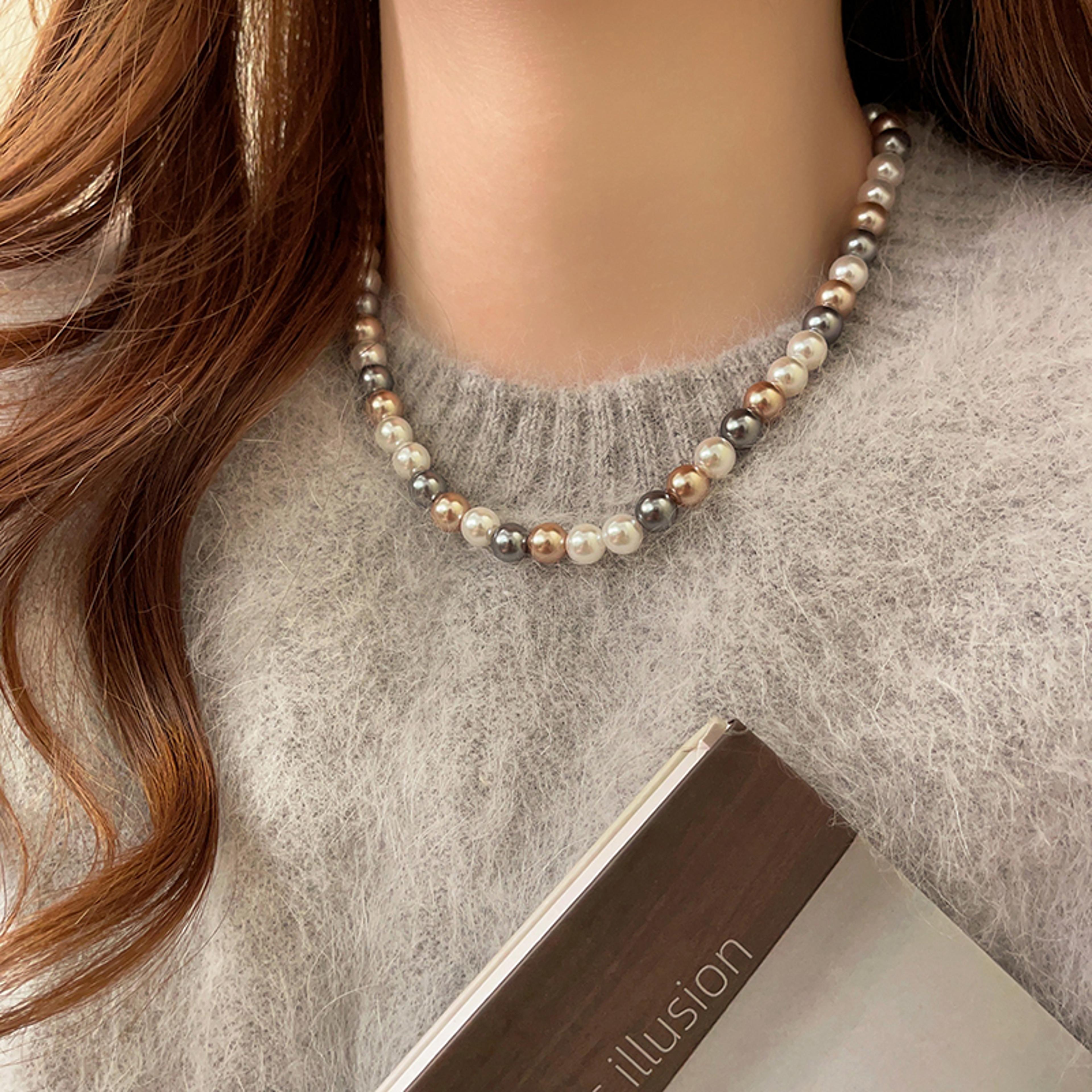 Romance Mixed Pearl Beaded Necklace For Women Elegant Pearl Beaded Necklace Clavicle Chain 2