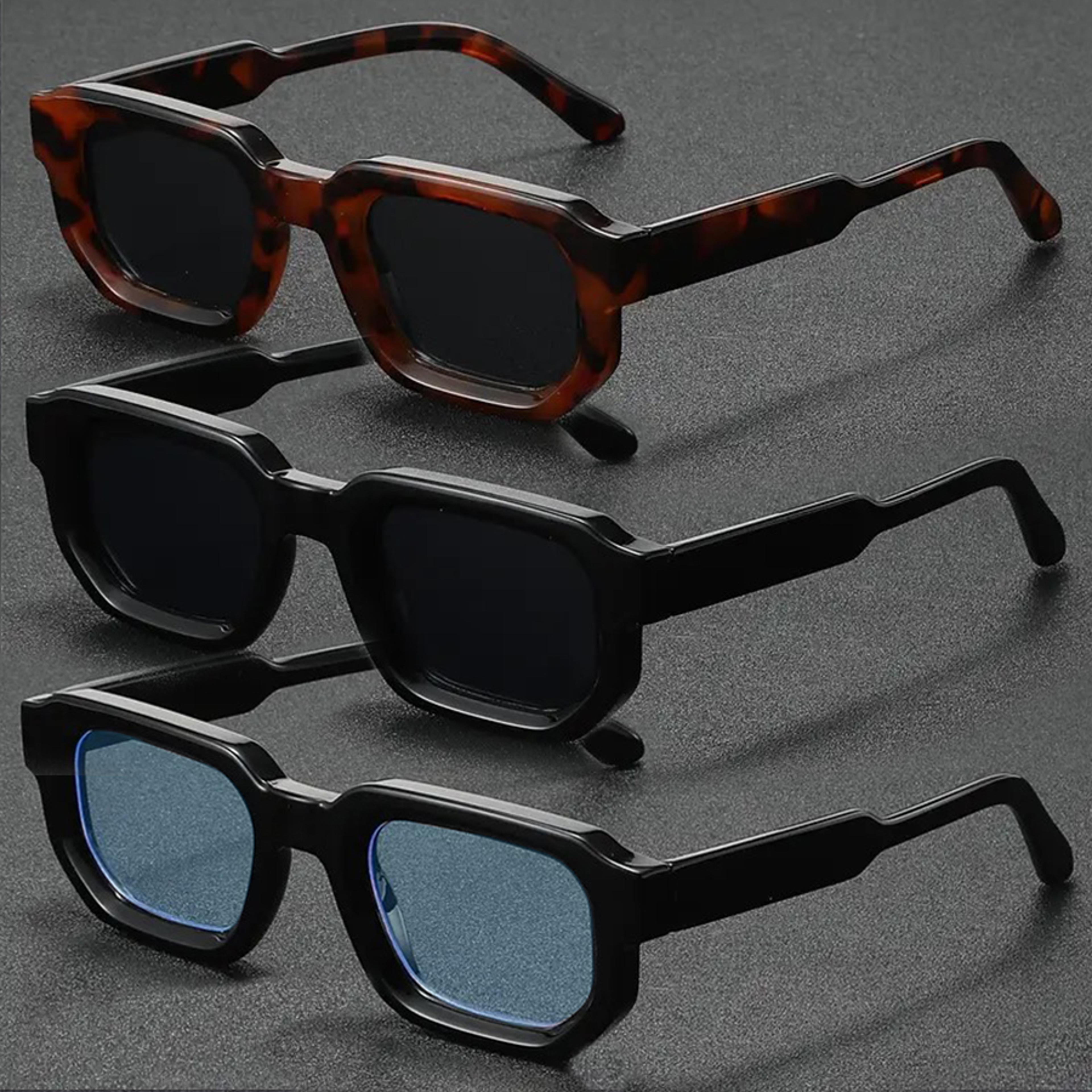 Classic Square Sunglasses Set Of Unisex Retro Fashion Shades 7