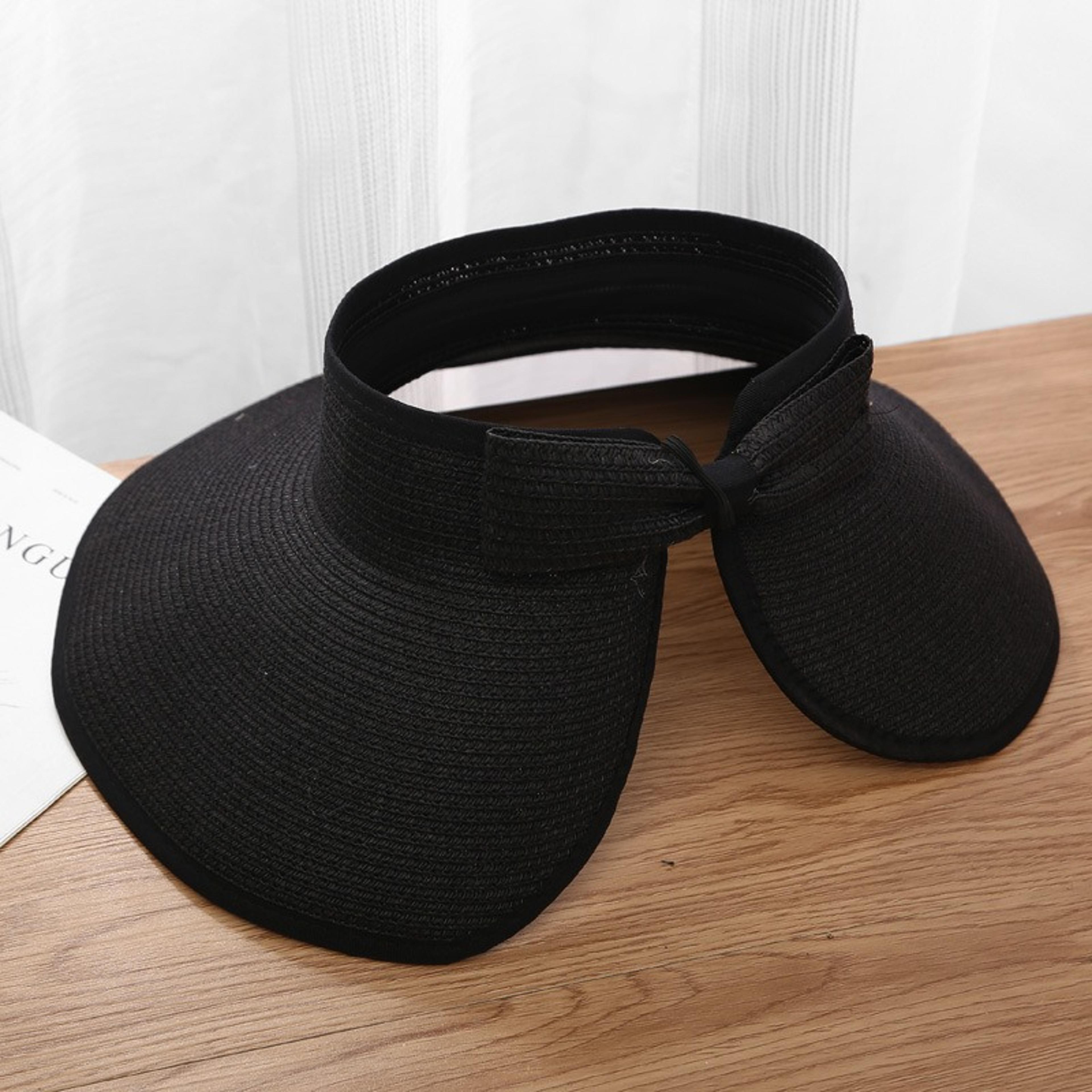 Foldable Wide Brim Straw Sun Hat For Women UV Protection Beach Visor Hat 6