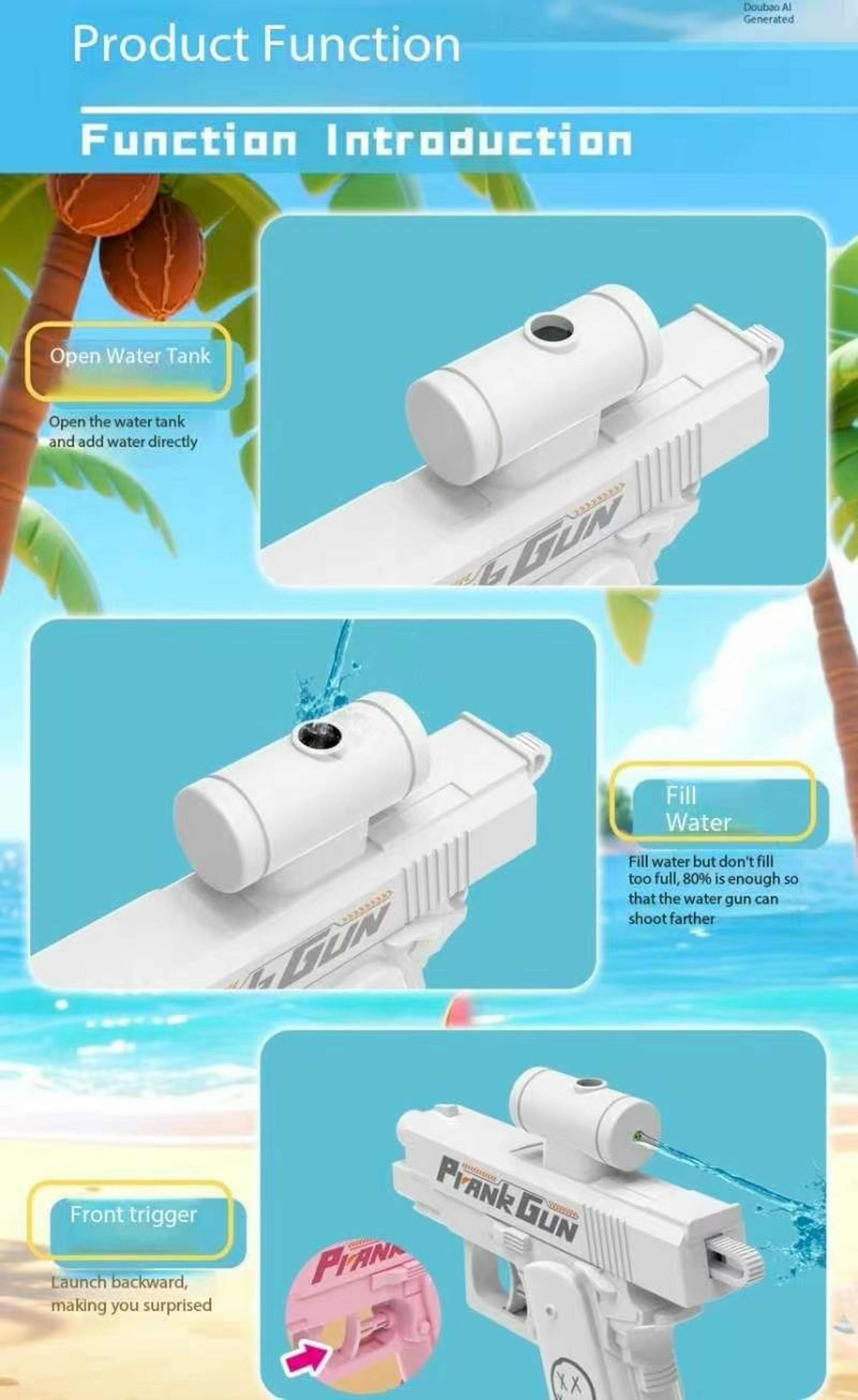 Funny Double Sided Reverse Water Gun Summer Water Toy Pool Water Gun Prank Sprayer 4