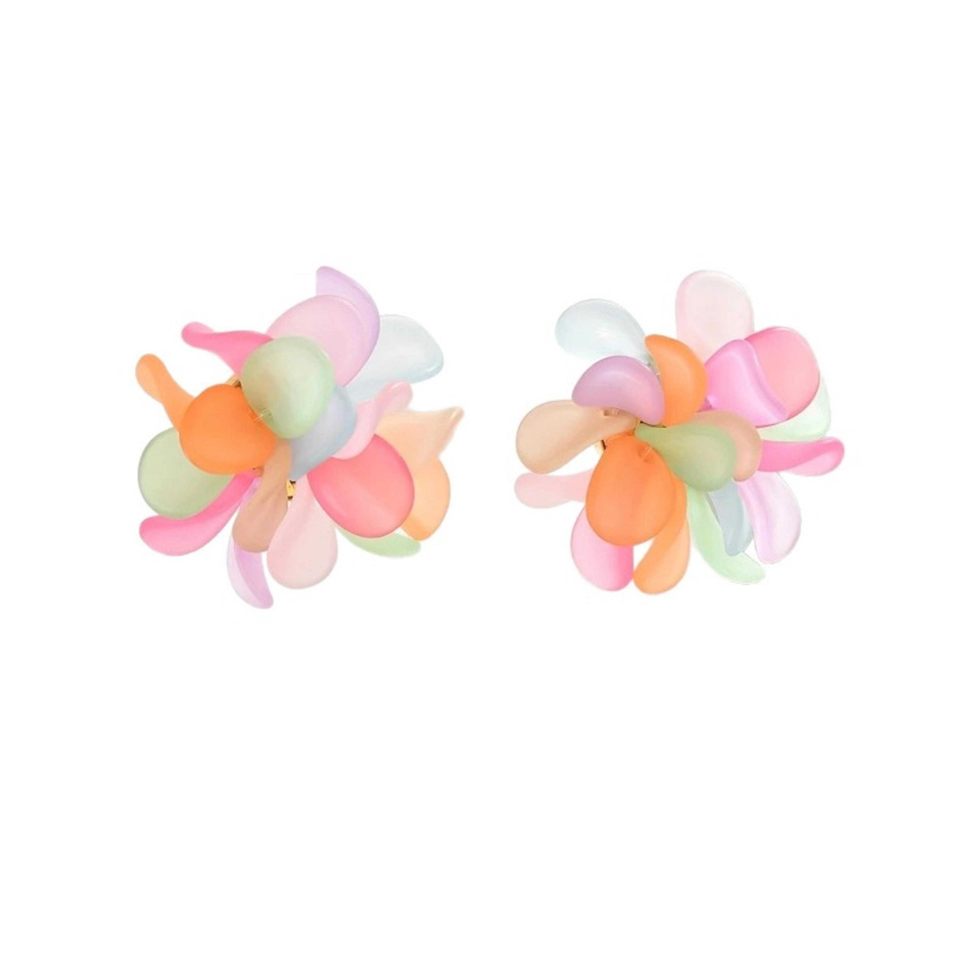 Color Bloom Embroidered Flower Drop Earrings Colorful Floral Statement Earrings For Women 4