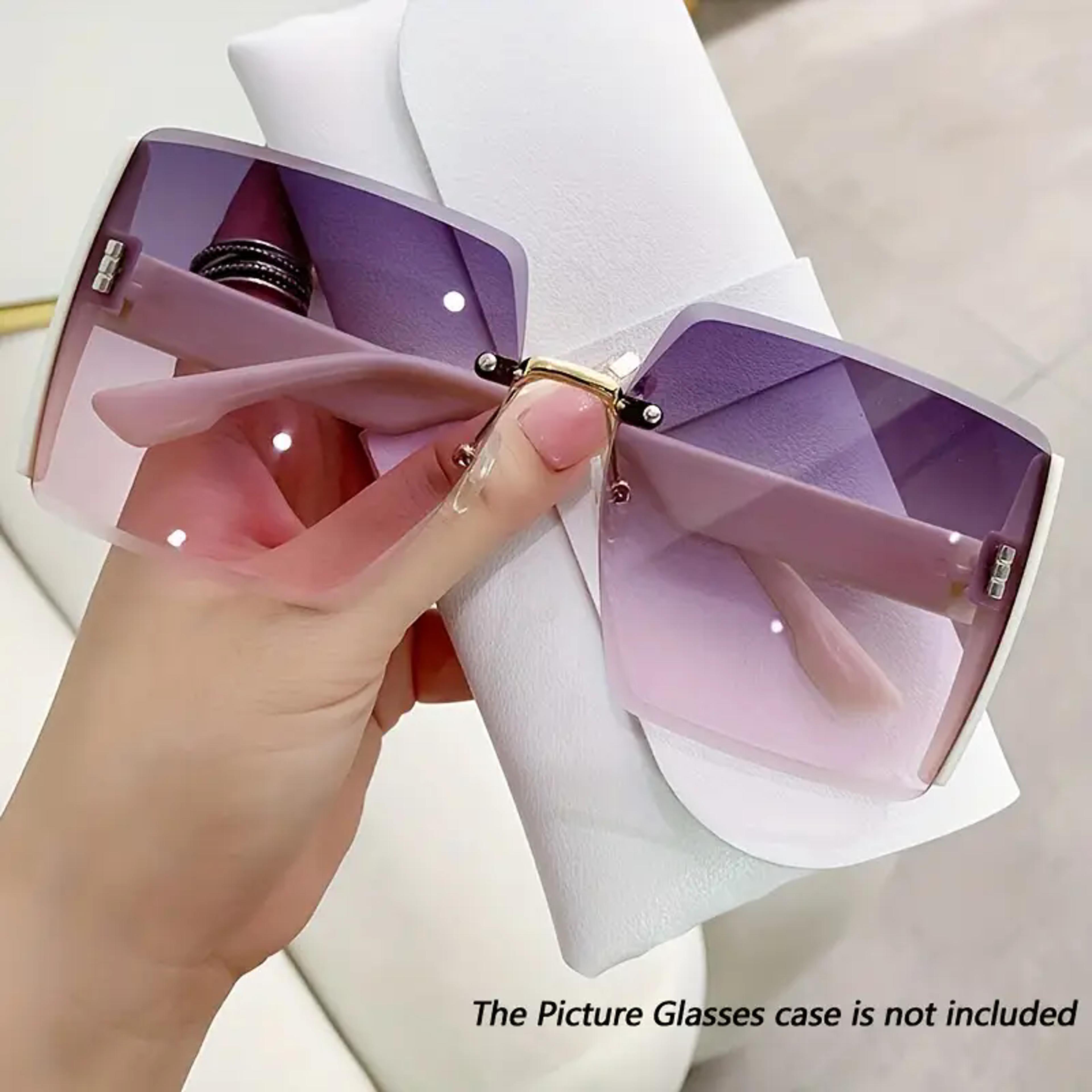 Luna Edge Rimless Sunglasses  Retro Square Gradient Sunglasses For Women 8