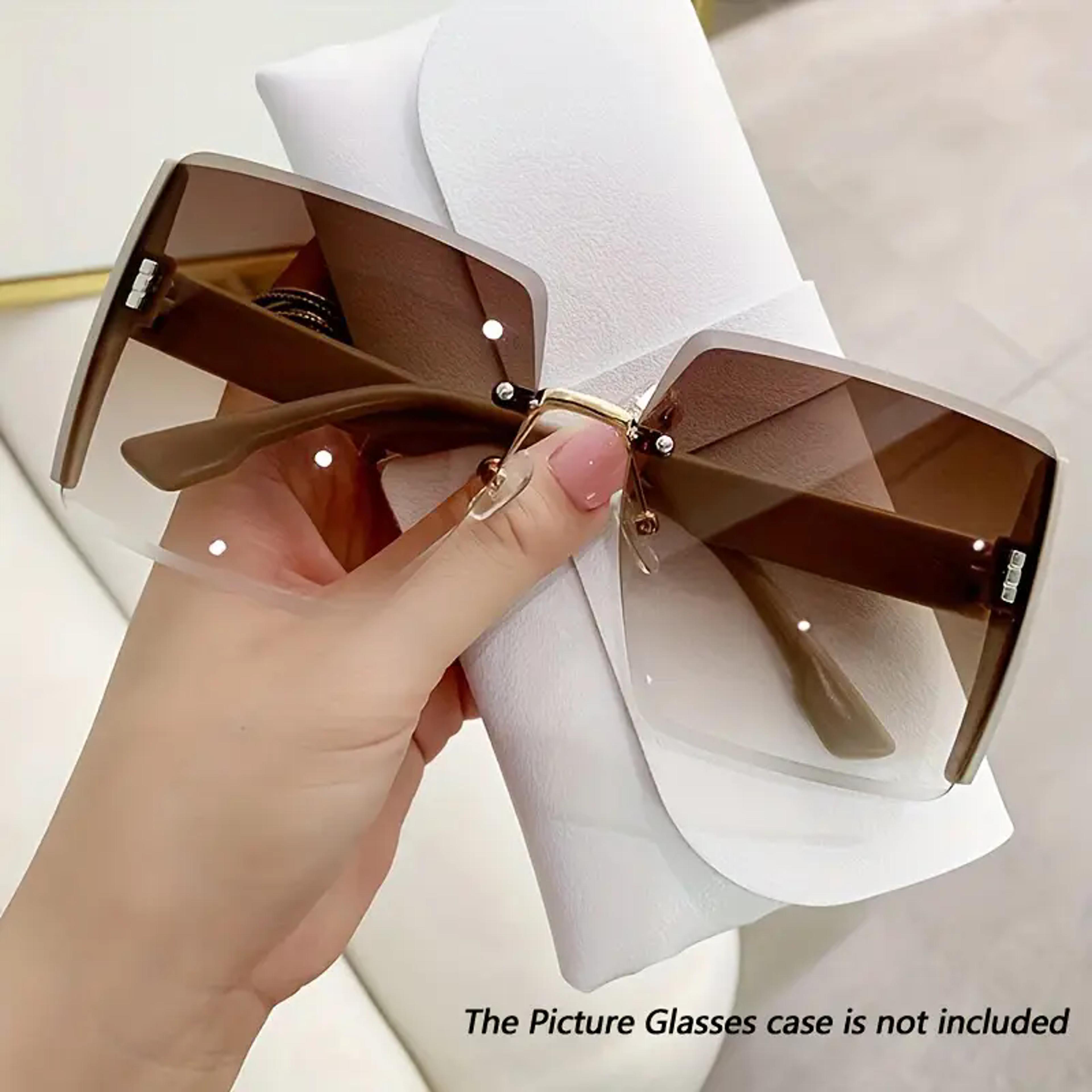 Luna Edge Rimless Sunglasses  Retro Square Gradient Sunglasses For Women 7