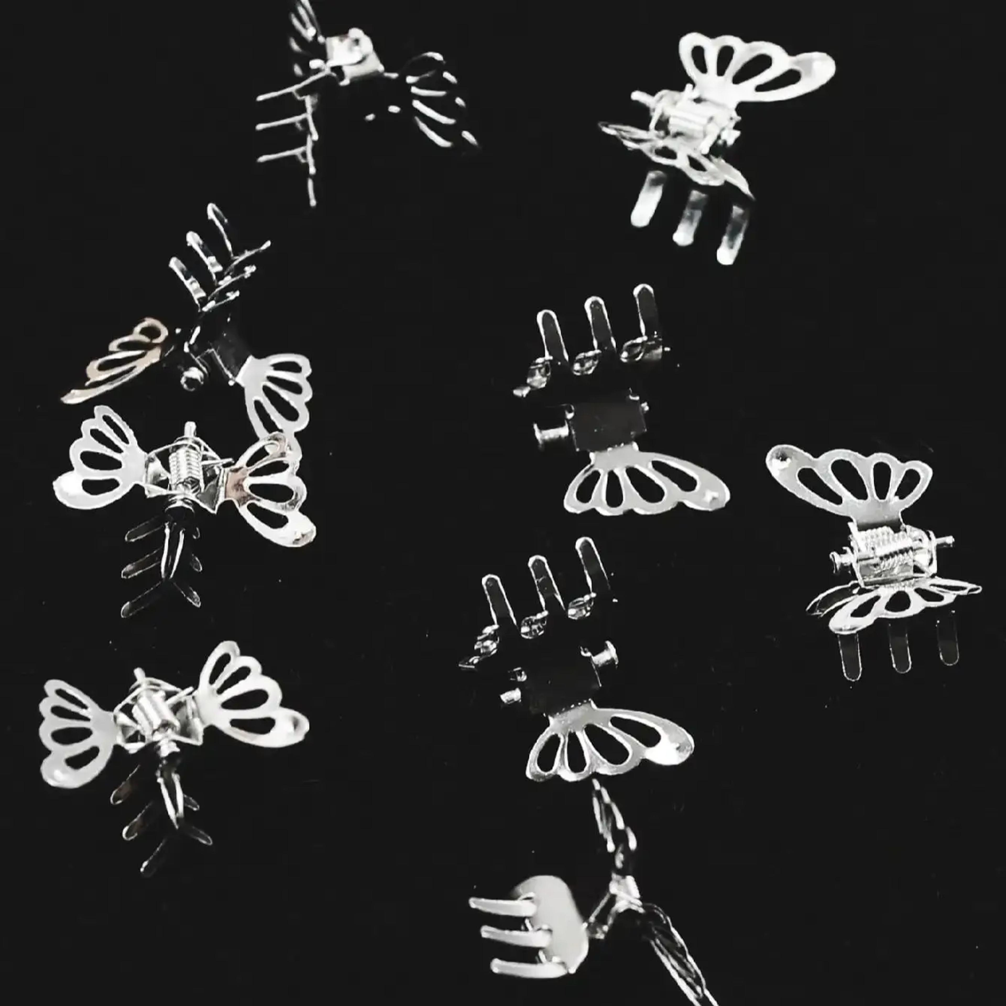 Butterfly Charm Mini Hair Clips Set Vintage Bangs  Styling Barrettes 4