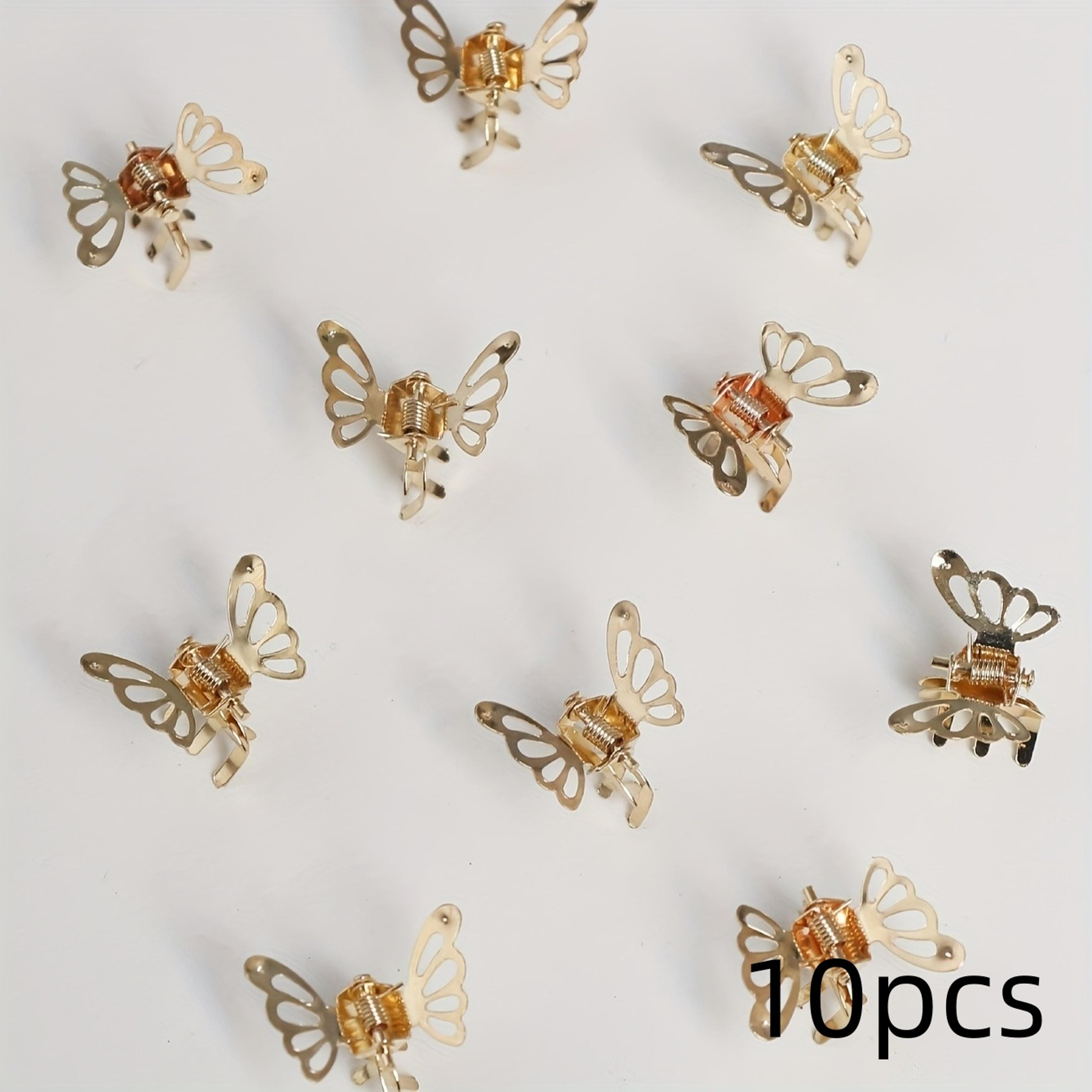 Butterfly Charm Mini Hair Clips Set Vintage Bangs  Styling Barrettes 6