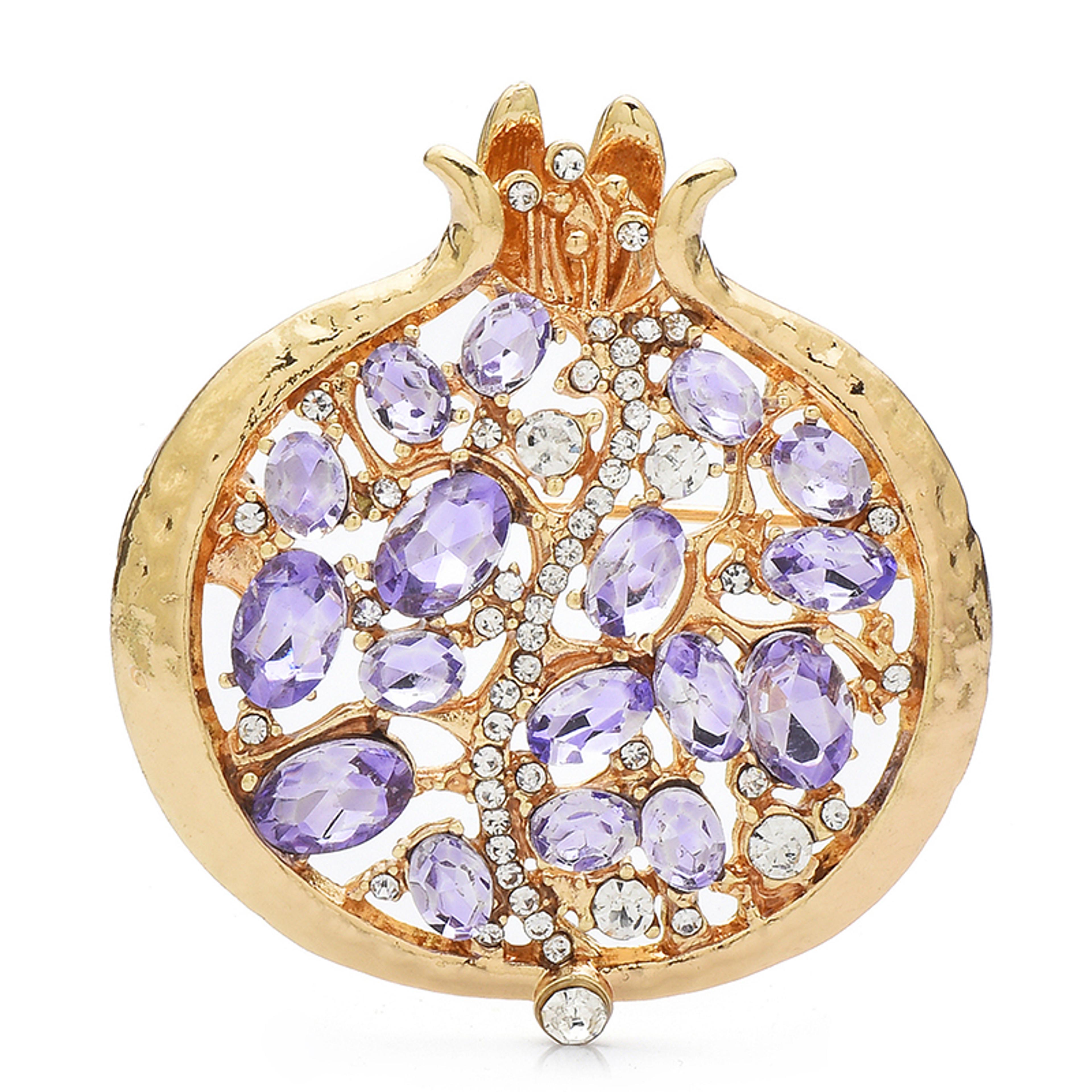 Crystal Pomegranate Brooch Pin For Women Elegant Fruit Jewelry Accessory 3