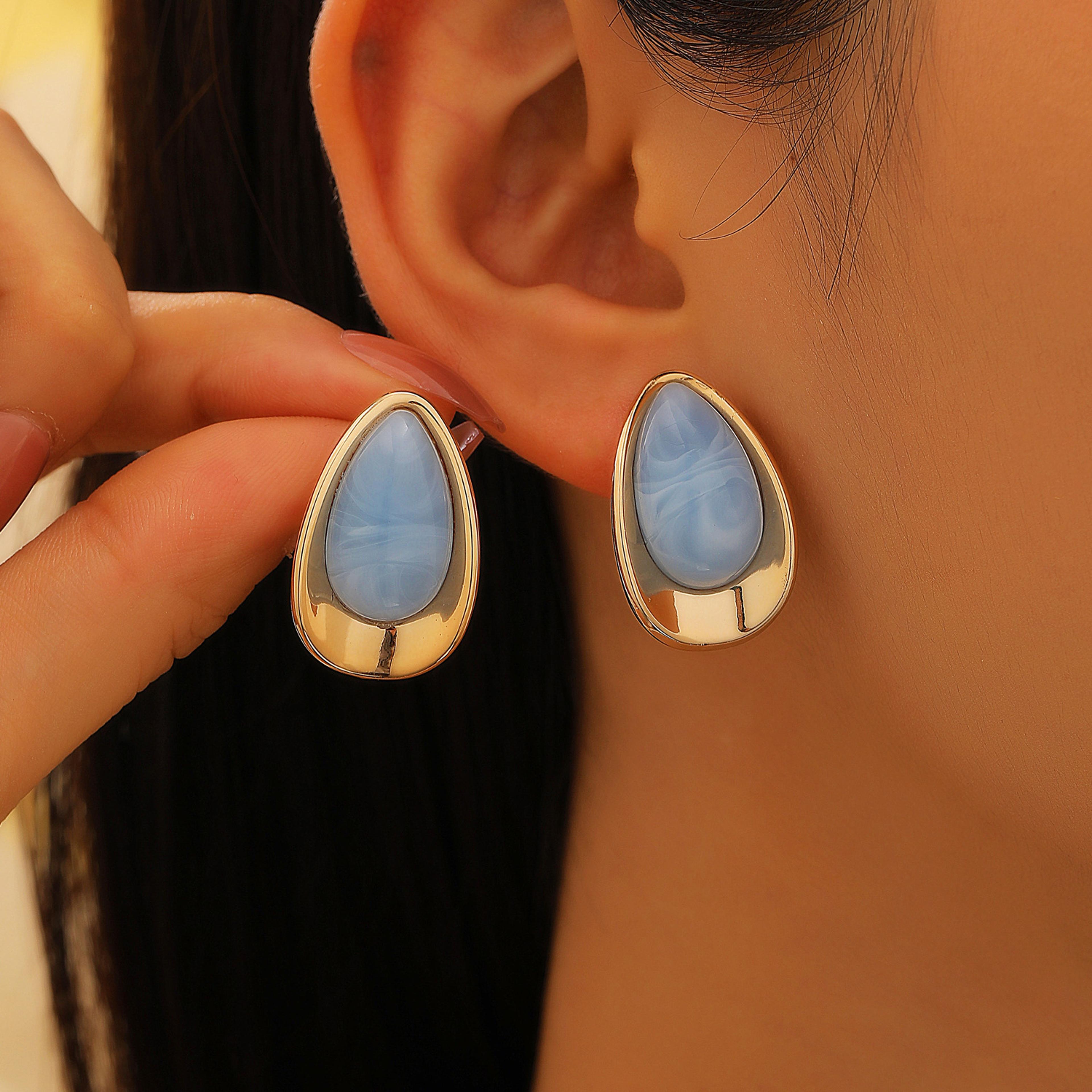 Elegant Drip Enamel Hoop Earrings For Women Luxury Fashion Jewelry 3