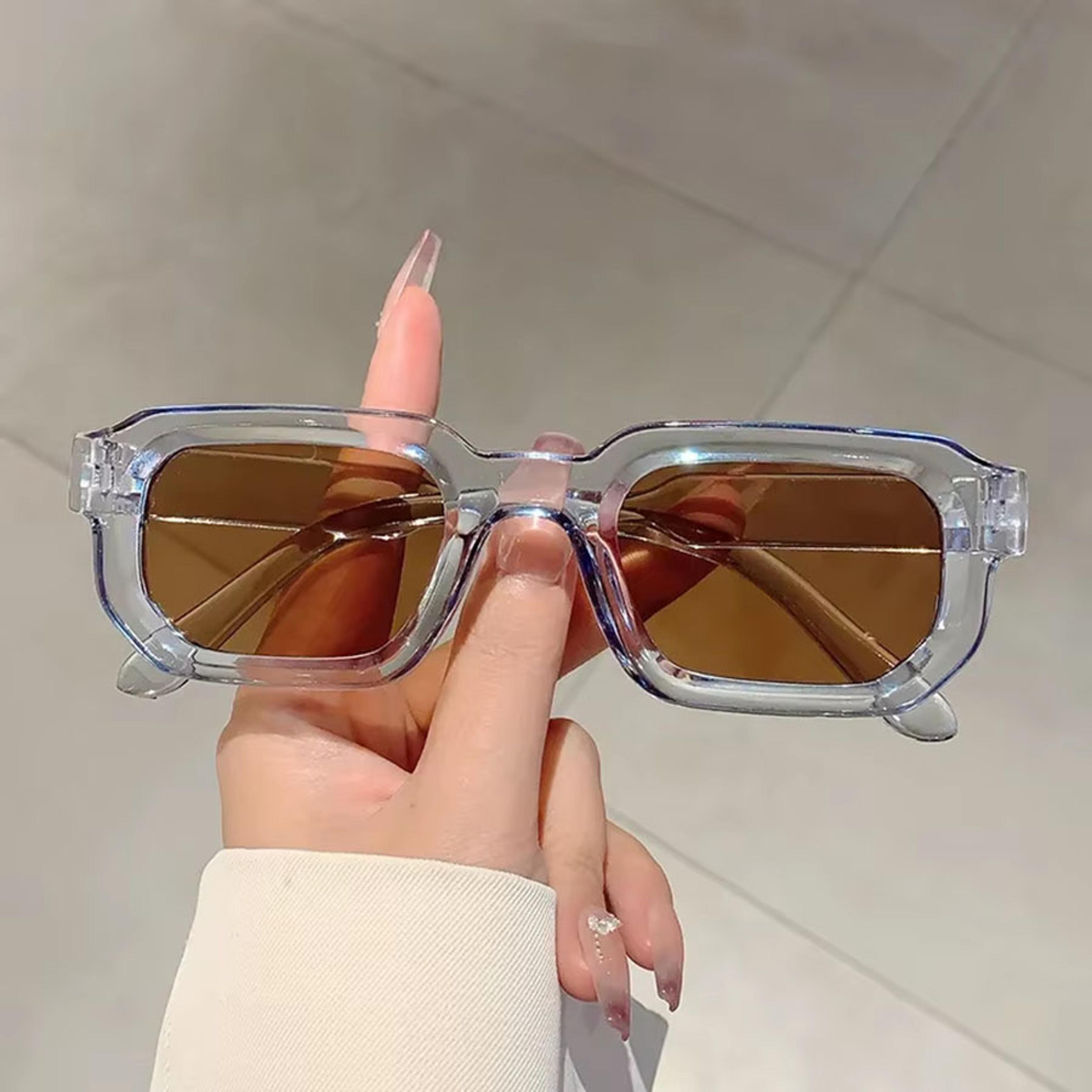 Vintage Rectangle Sunglasses For Men  Women Retro Designer Eyewear 7