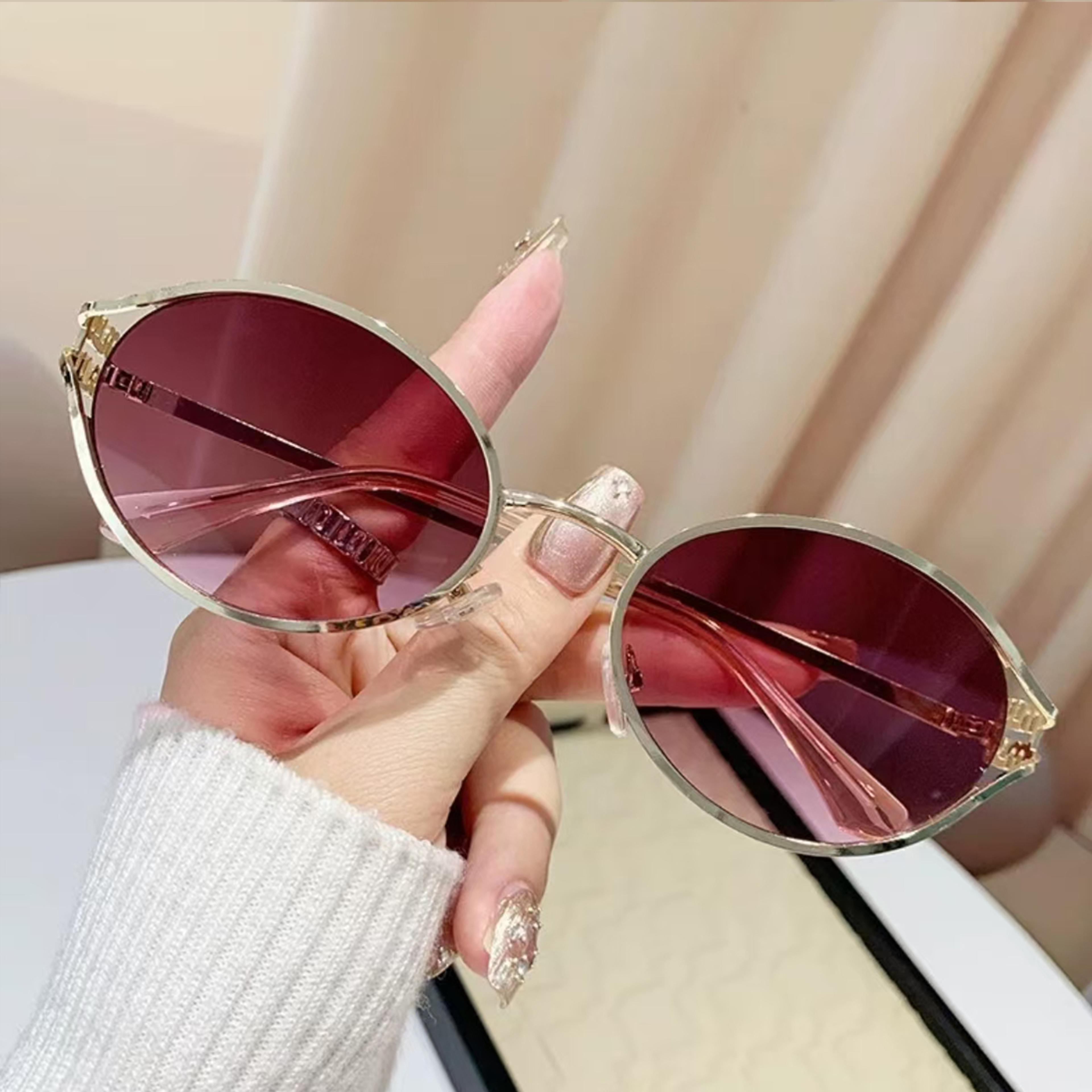 Vintage Vista Oval Sunglasses Retro Metal Frame Street Style Shades 10