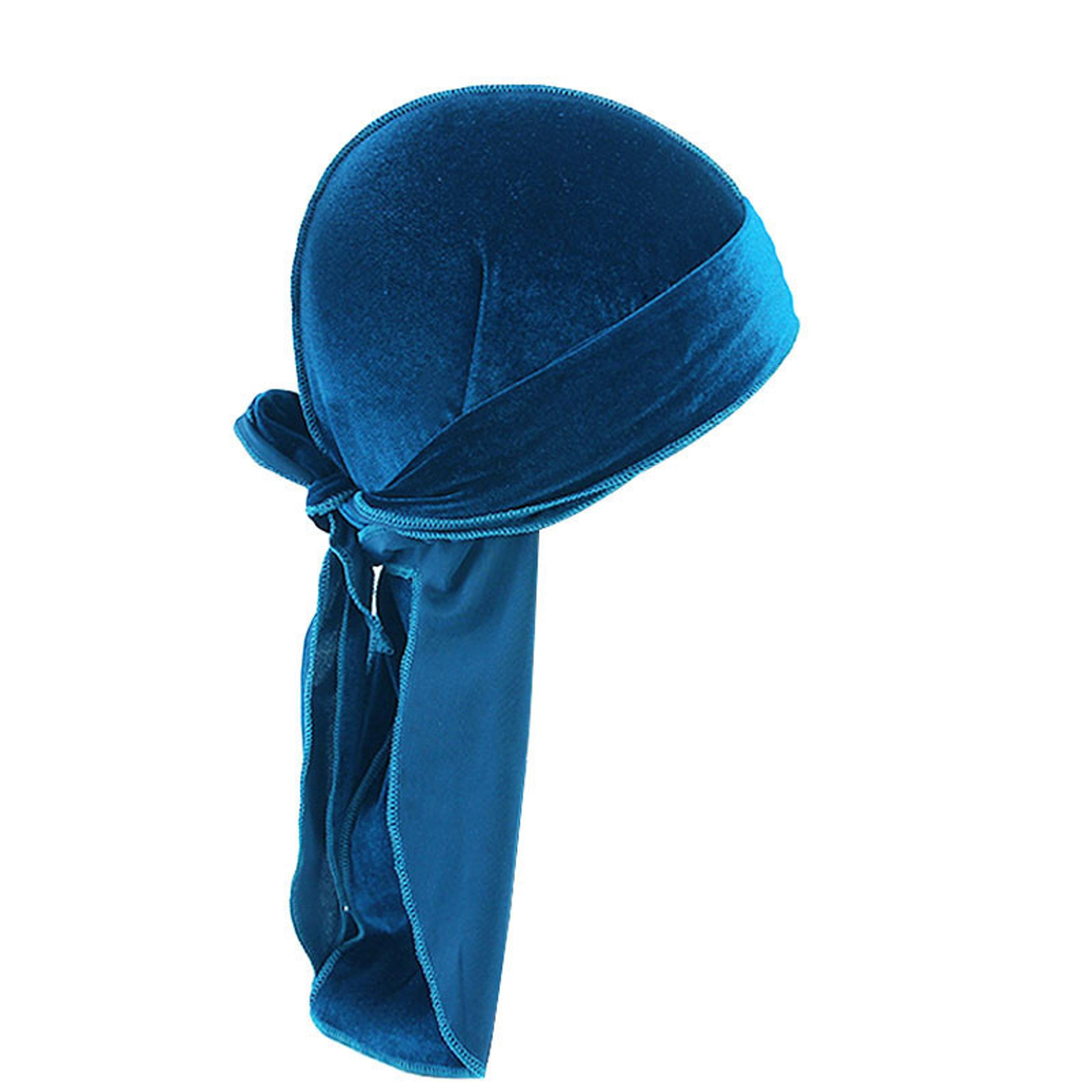 Soft Velvet Long Tail Unisex Durag Wave Cap Breathable Head Wrap Bandana 11