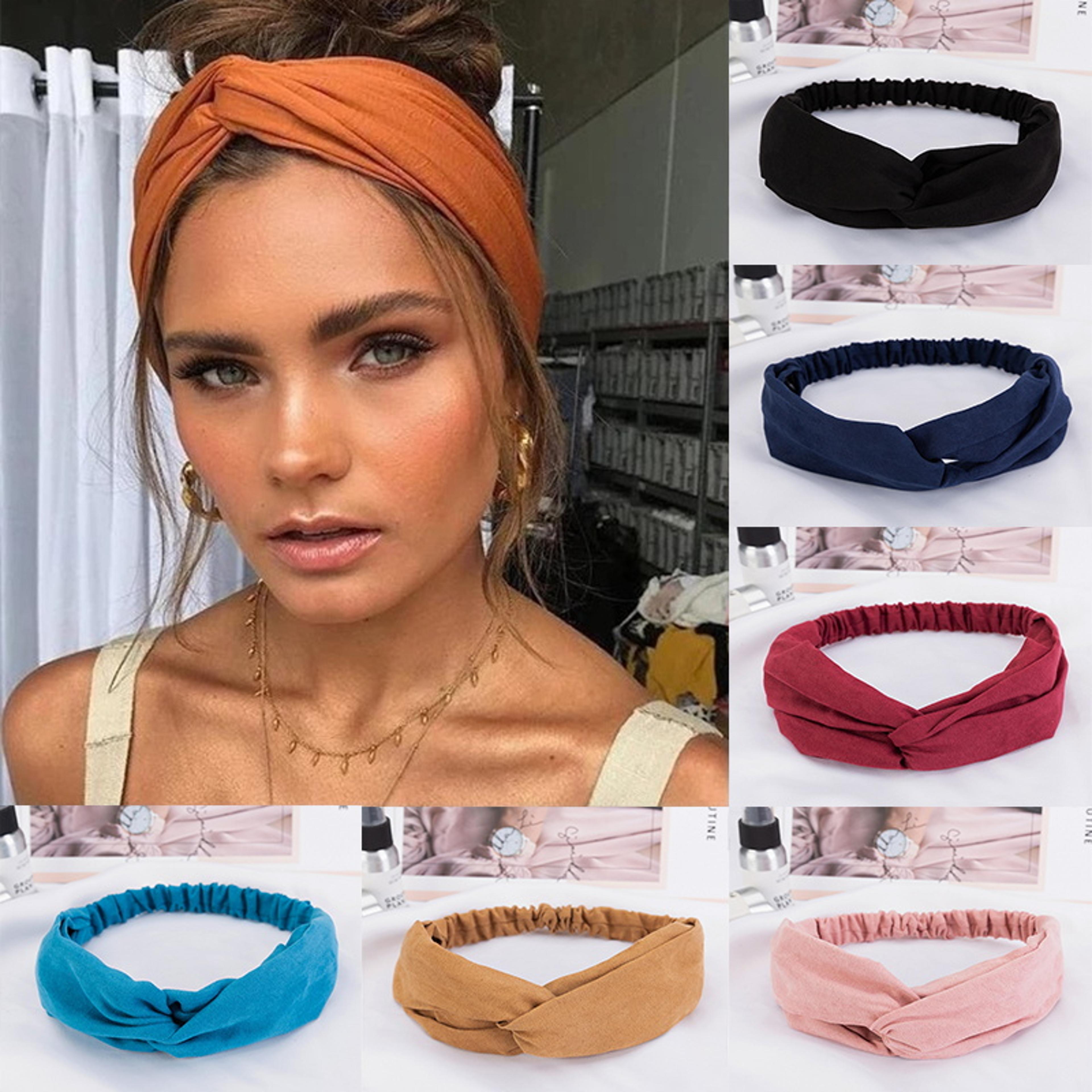 boho cross knot women's headband soft stretch turban headband hair accessory
