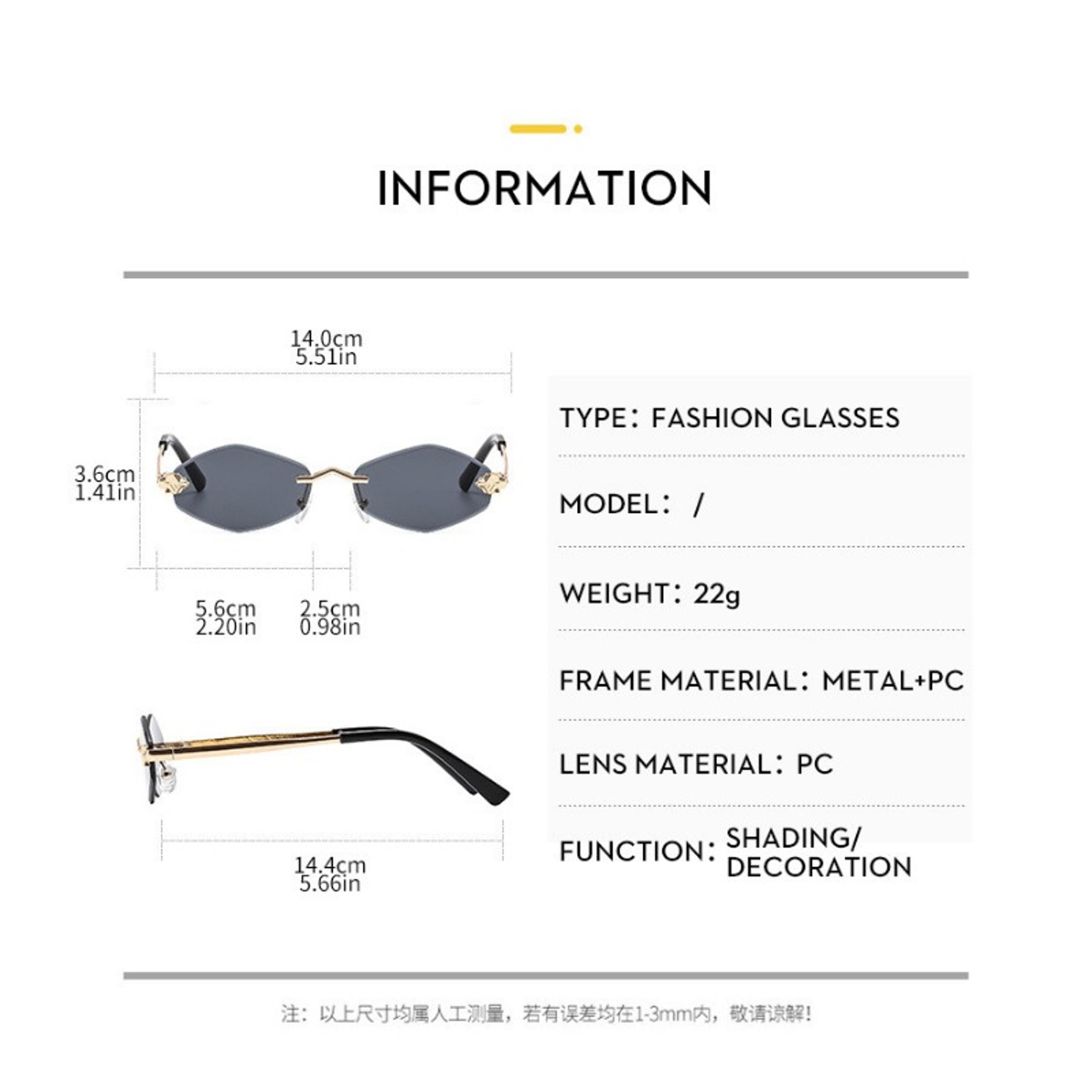 Vintage Polygon Rimless Sunglasses For Women Geometric Metal Frame Fashion Eyewear 5