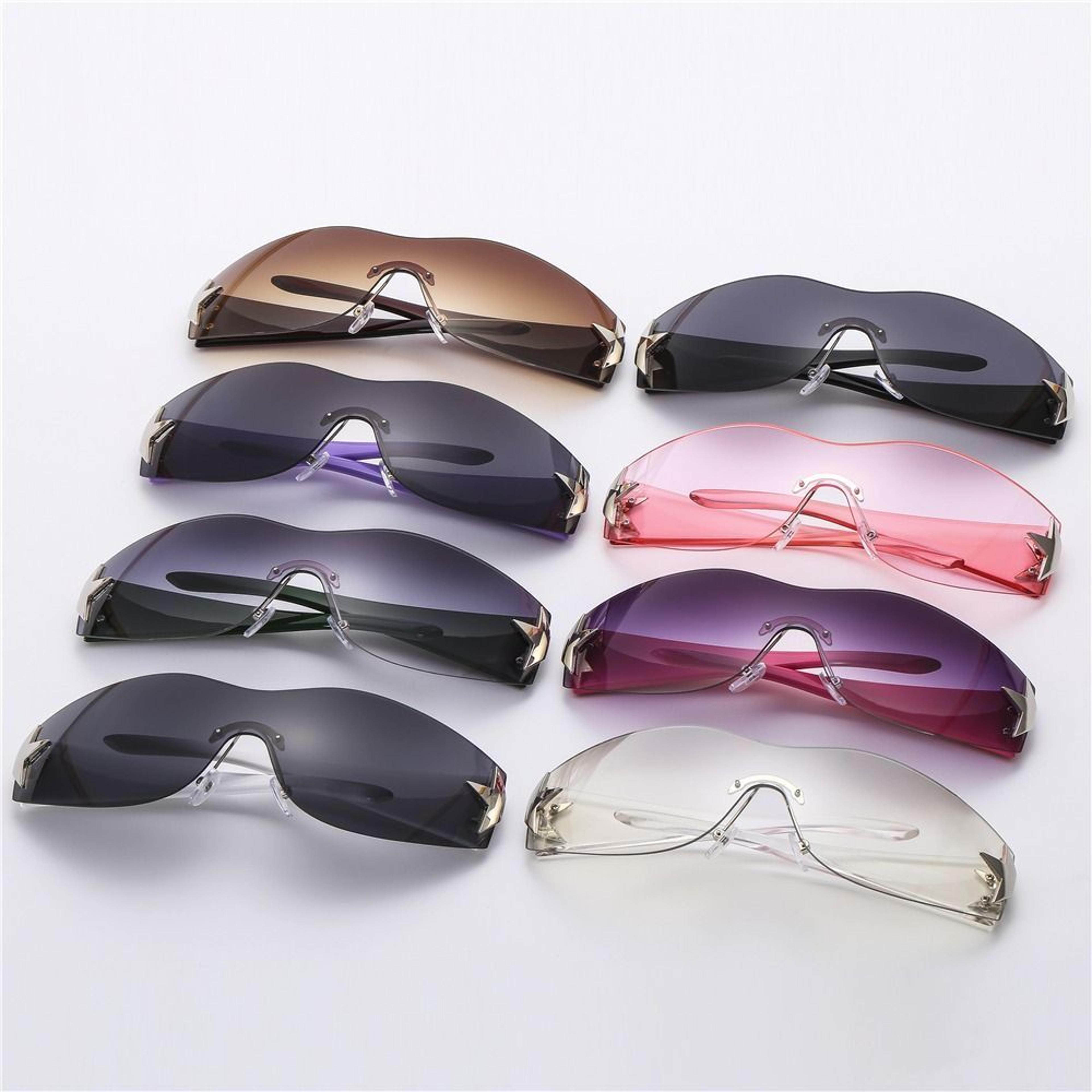 Wrap Around Sunglasses With Star Detail UV Punk Eyewear For Women  Men 1