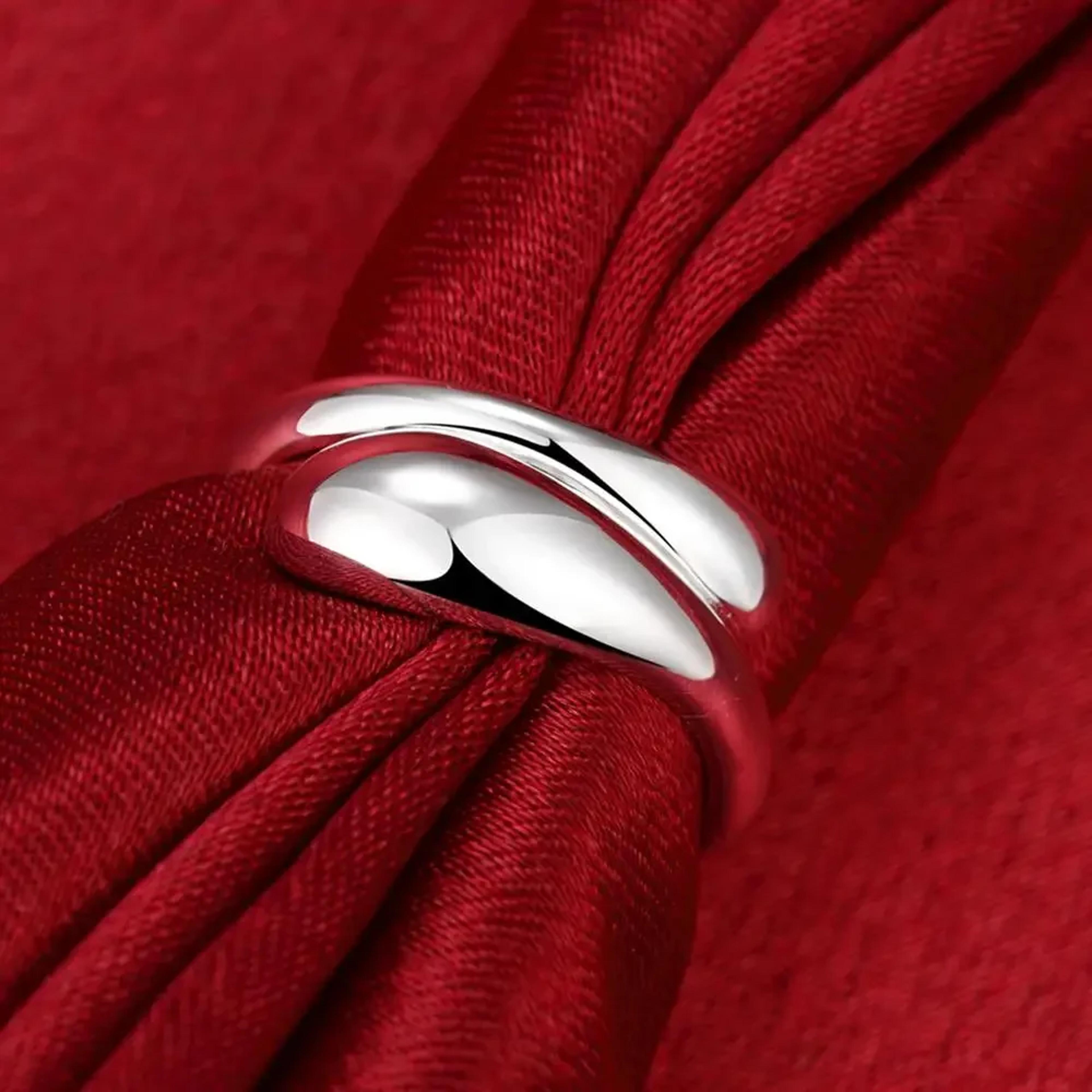 Elegant Sterling Silver Ring Water Drop Teardrop Ring For Women Wedding Party Gift 3