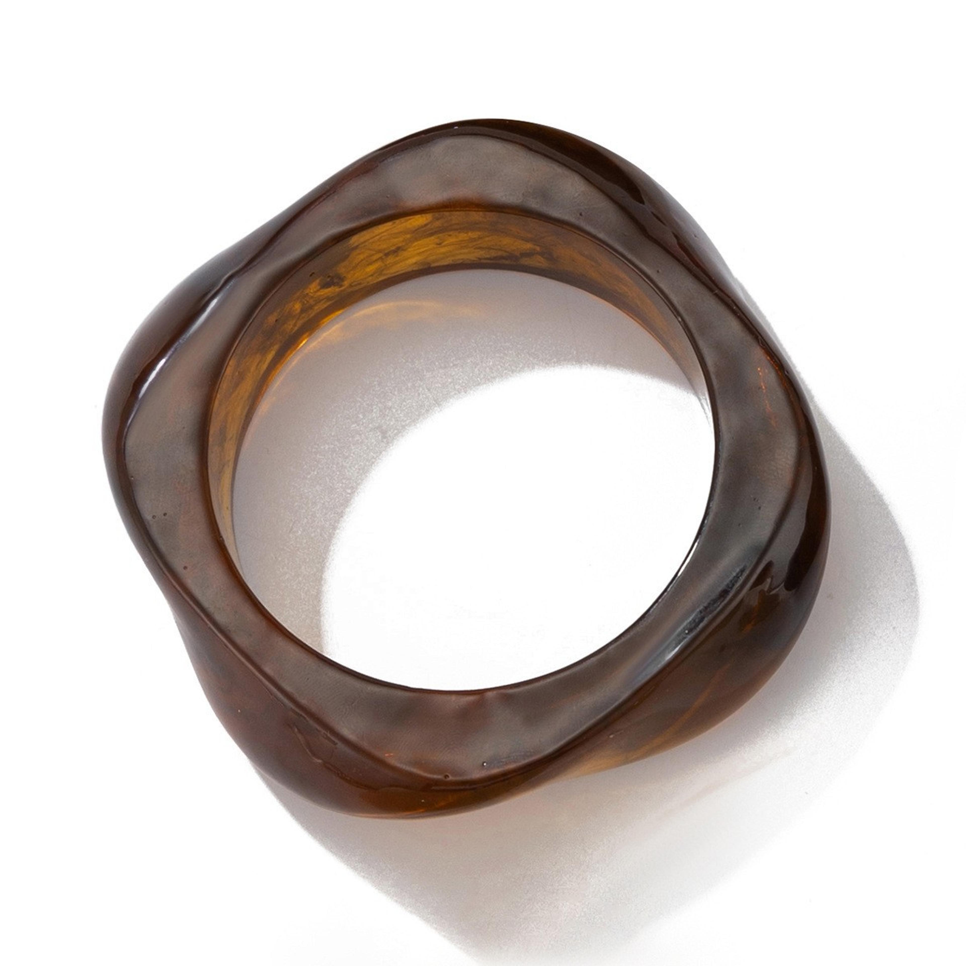 Vintage Chunky Resin Bangle Geometric Acrylic Bracelet For Women Boho Statement Jewelry 11