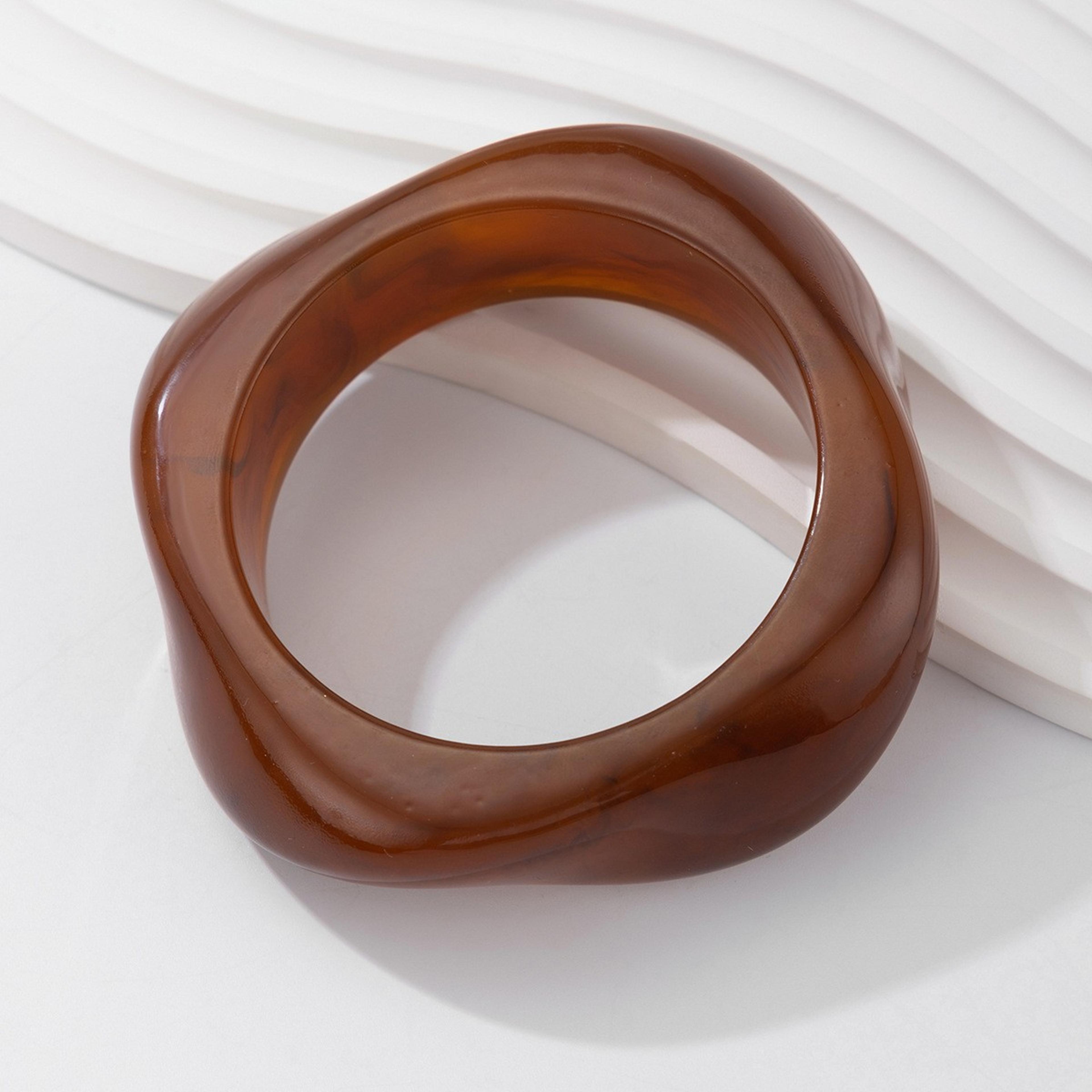 Vintage Chunky Resin Bangle Geometric Acrylic Bracelet For Women Boho Statement Jewelry 12