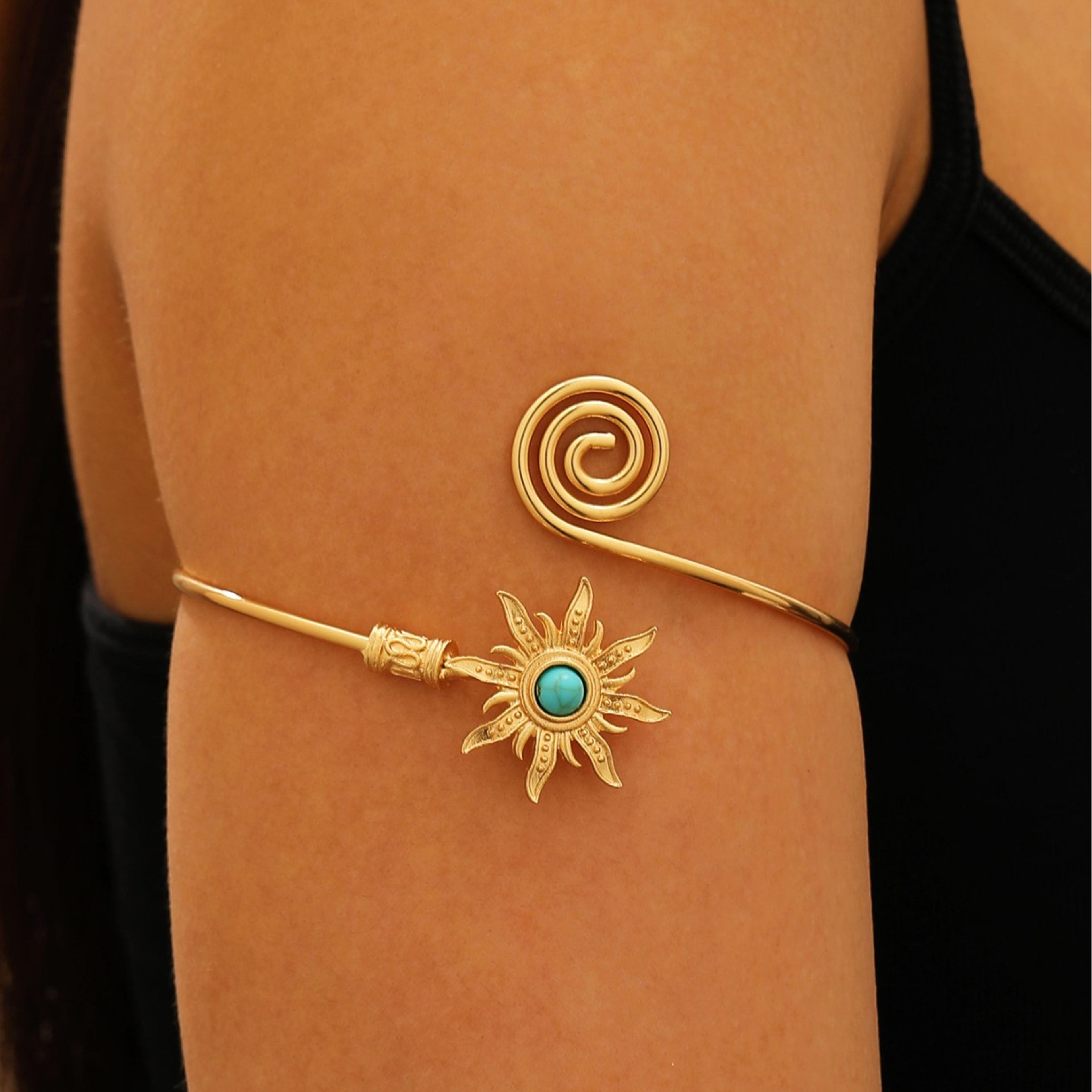 Boho Turquoise Cuff Bangle Open Arm Cuff Bracelet For Women 6