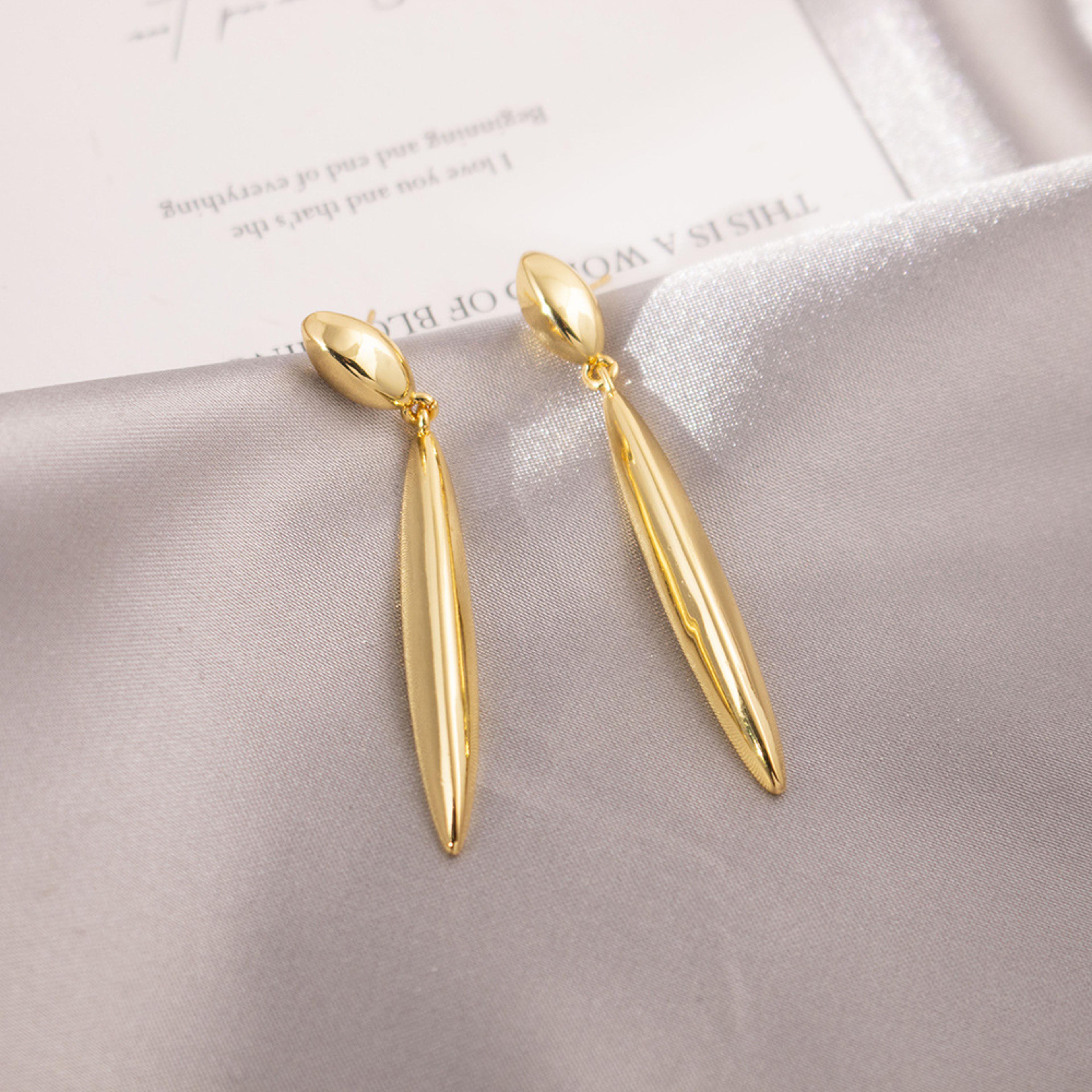 Vintage Gold Dangle Earrings For Women Waterdrop Geometric Statement Jewelry 4