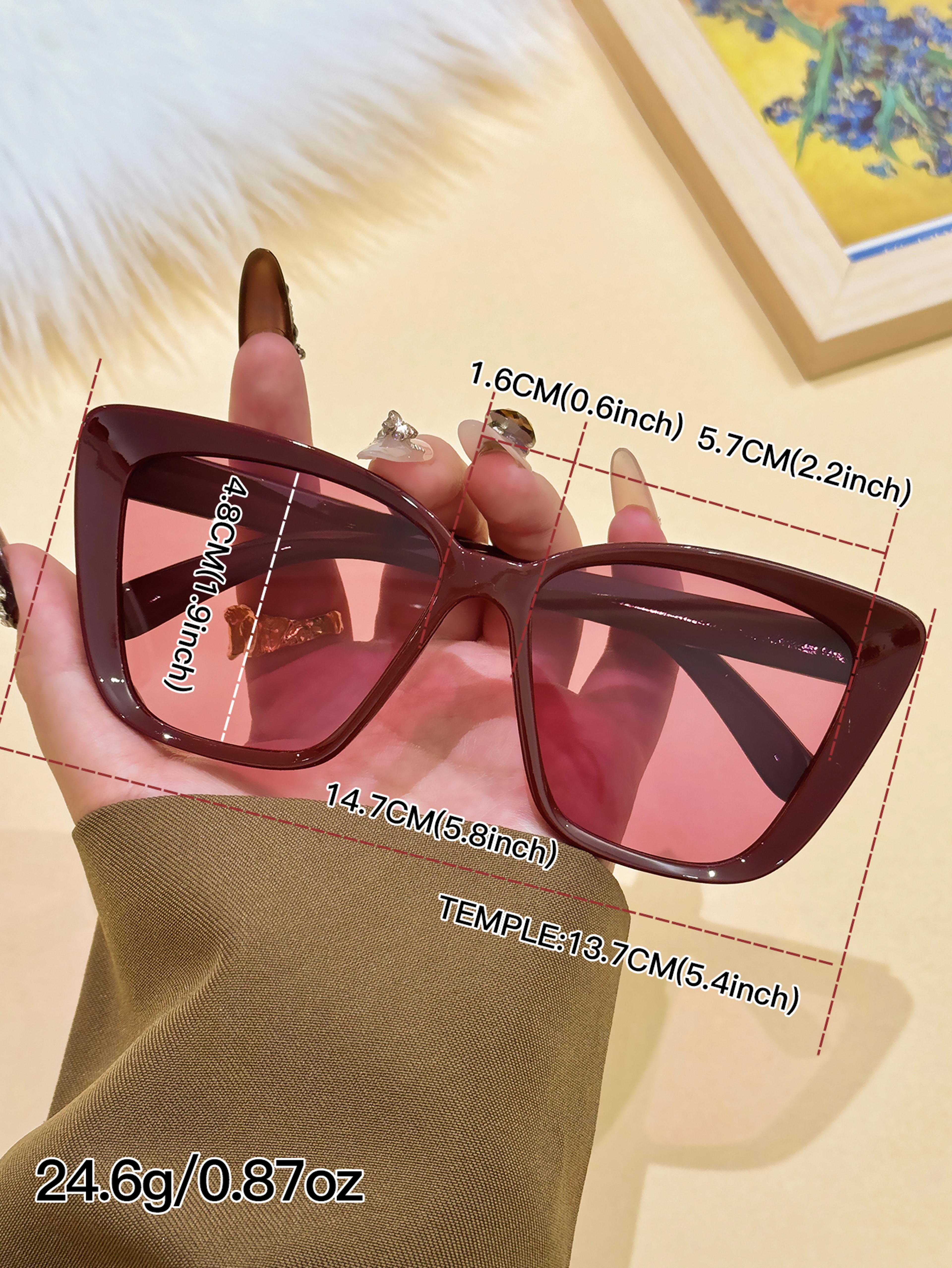 Elegant Cat Eye Sunglasses For Women With Wine Red Frame  UV Protection 2