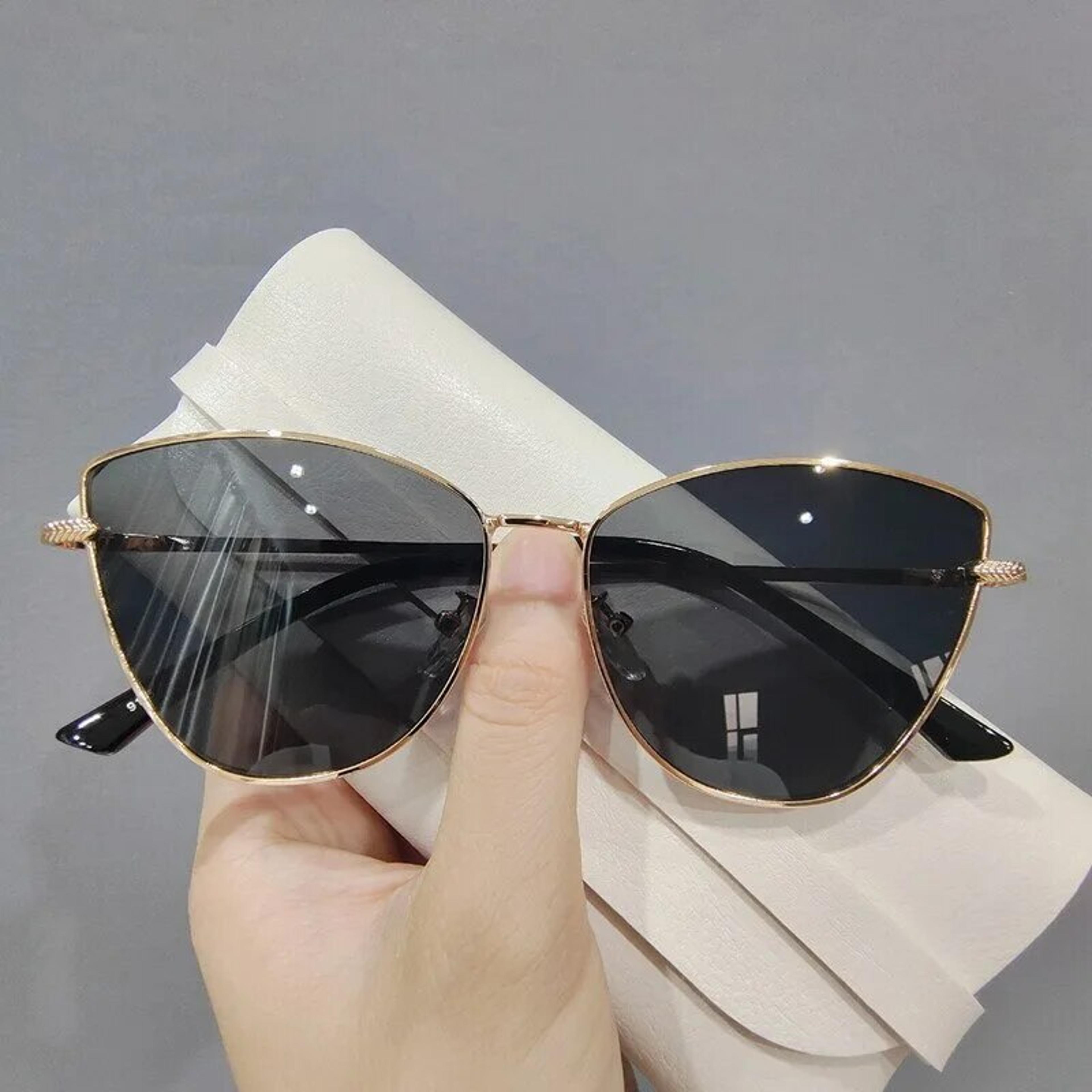Retro Cat Eye Sunglasses For Women UV Small Metal Frame Vintage Fashion Shades 7