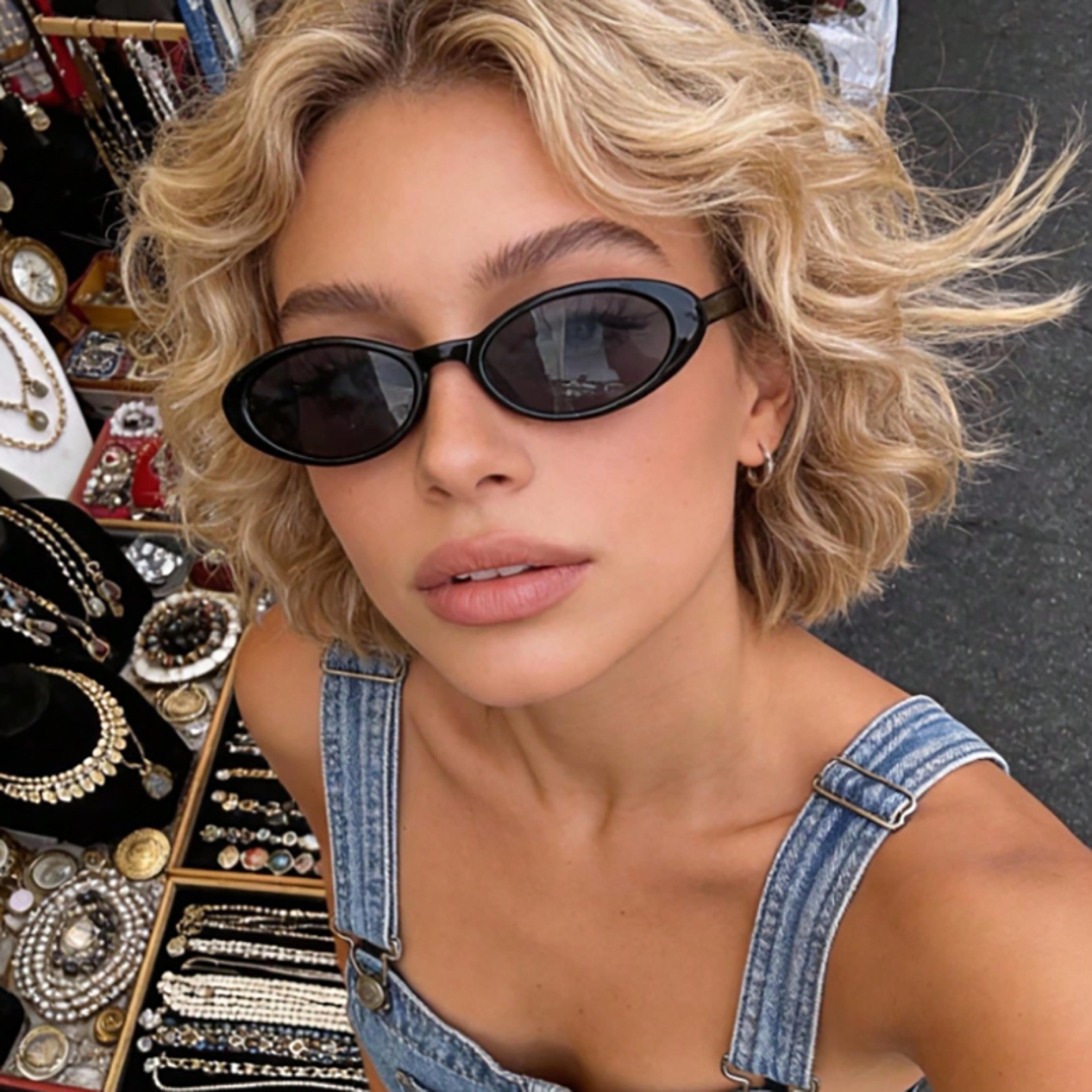 Oval Sunglasses Retro Small Frame Vintage Fashion Shades For Women  Men 5