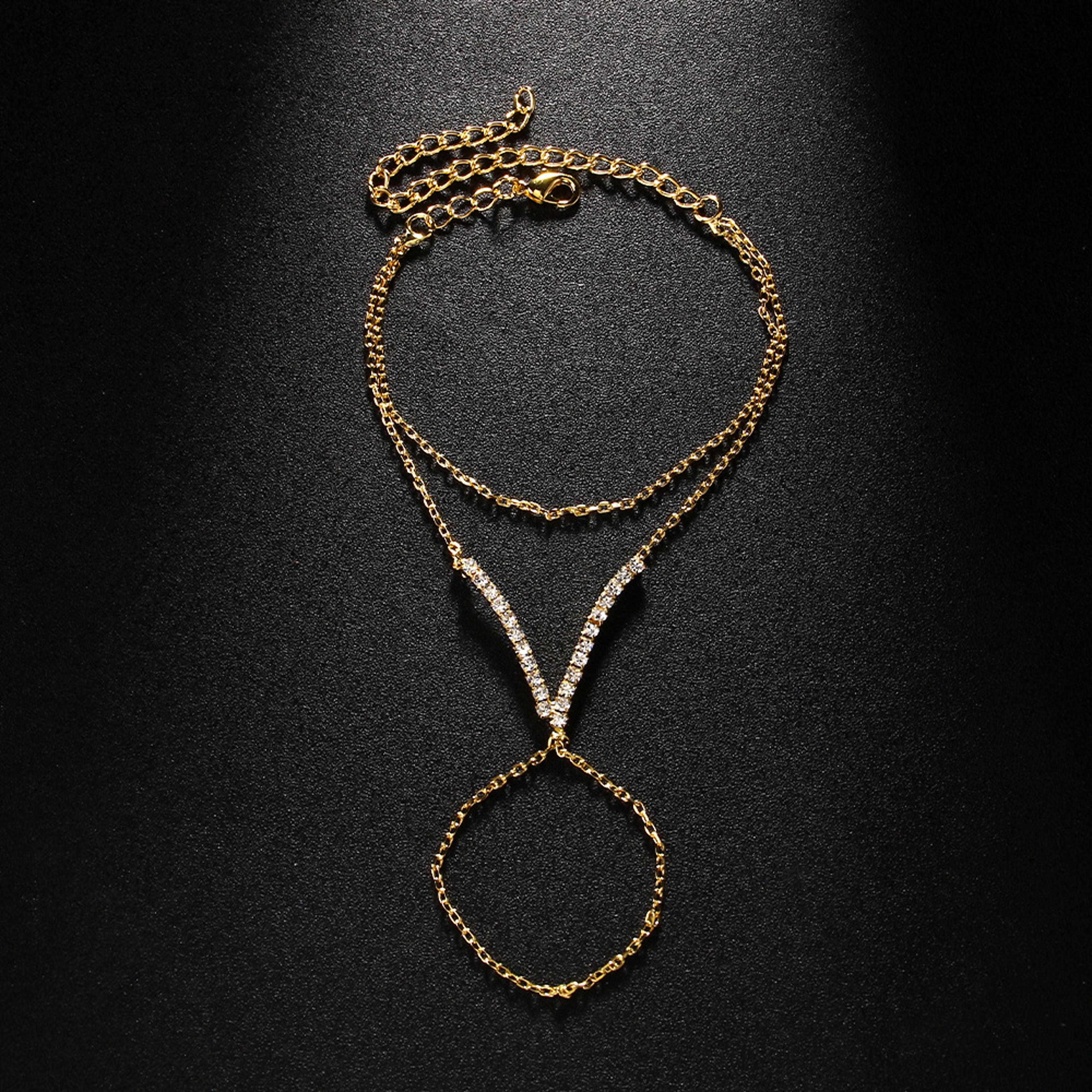 Celestial Gold Hand Chain With CZ Star Finger Bracelet For Women 3