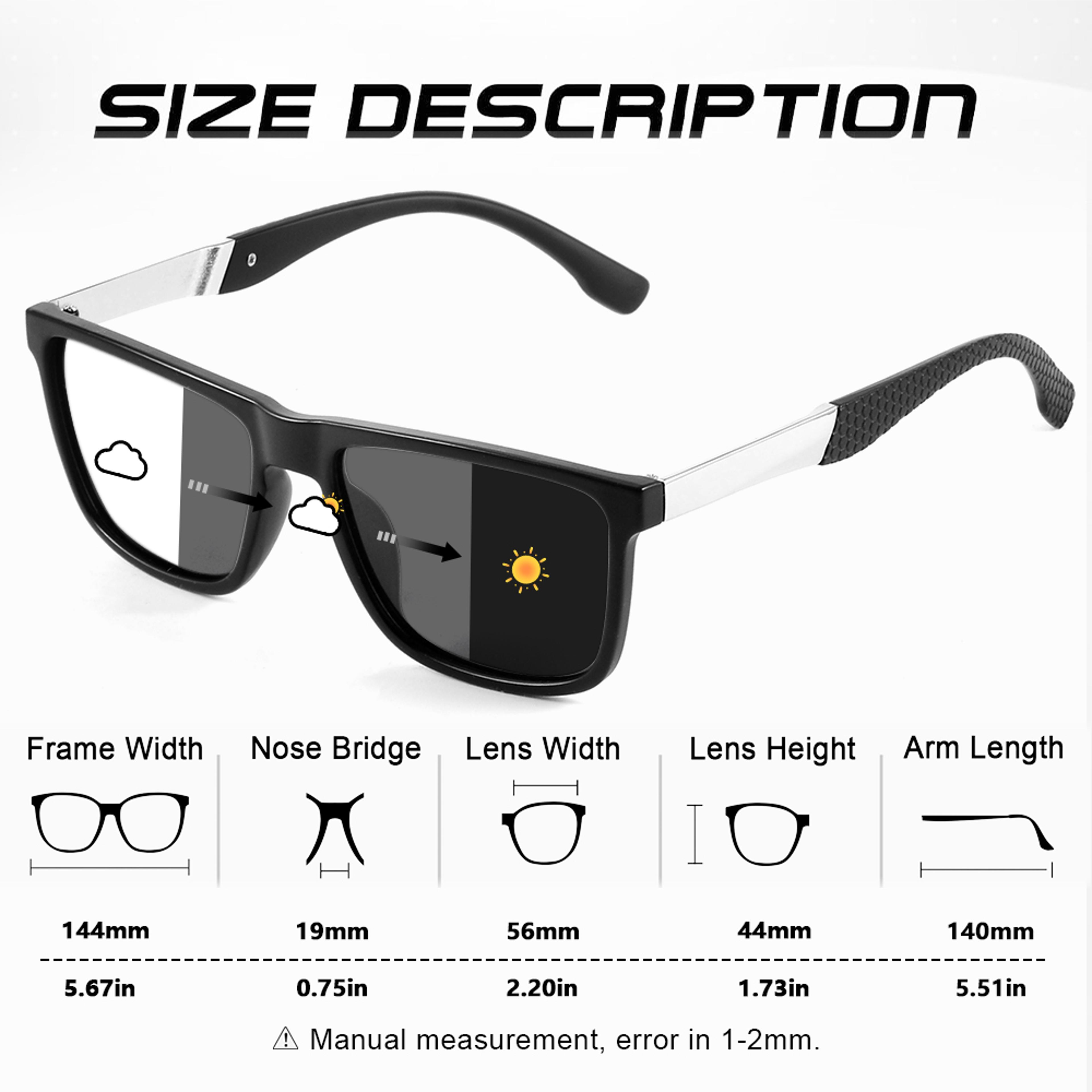 Photochromic Sunglasses With UV Protection  Blue Light Blocking For Driving And Outdoor Wear 4