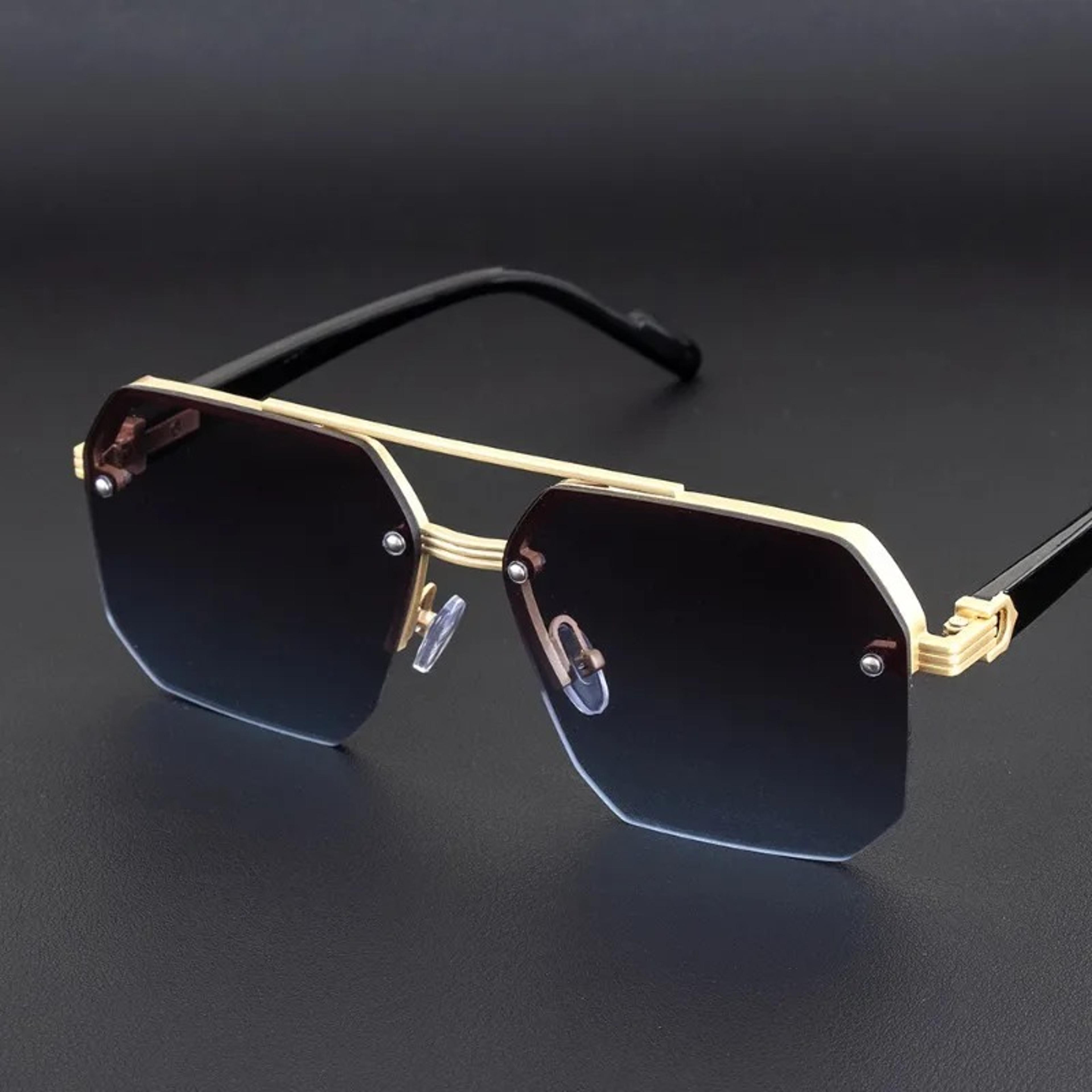 Retro Double Bridge Square Sunglasses With UV Sunglasses Protection  Gradient Metal Frame 3
