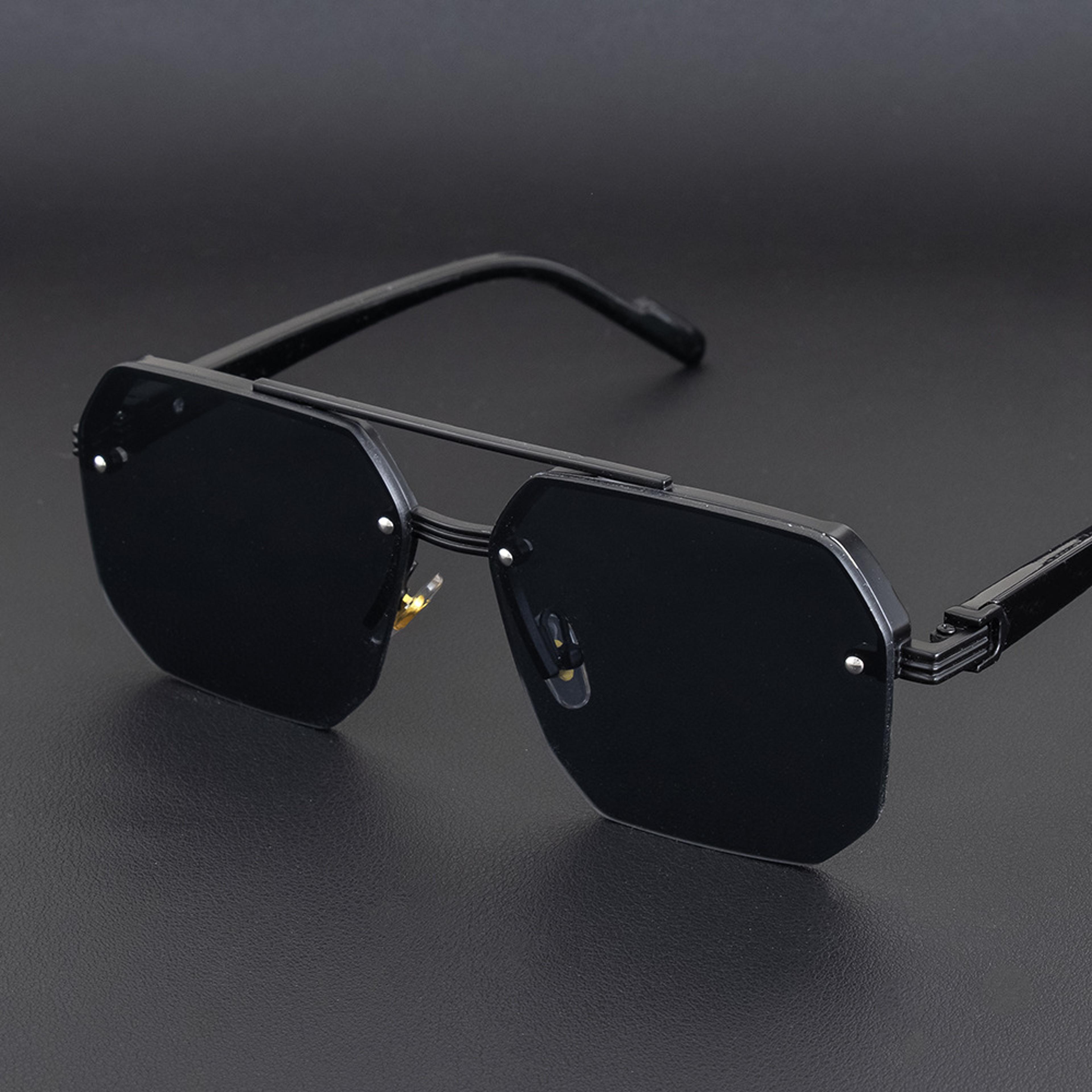 Retro Double Bridge Square Sunglasses With UV Sunglasses Protection  Gradient Metal Frame 6