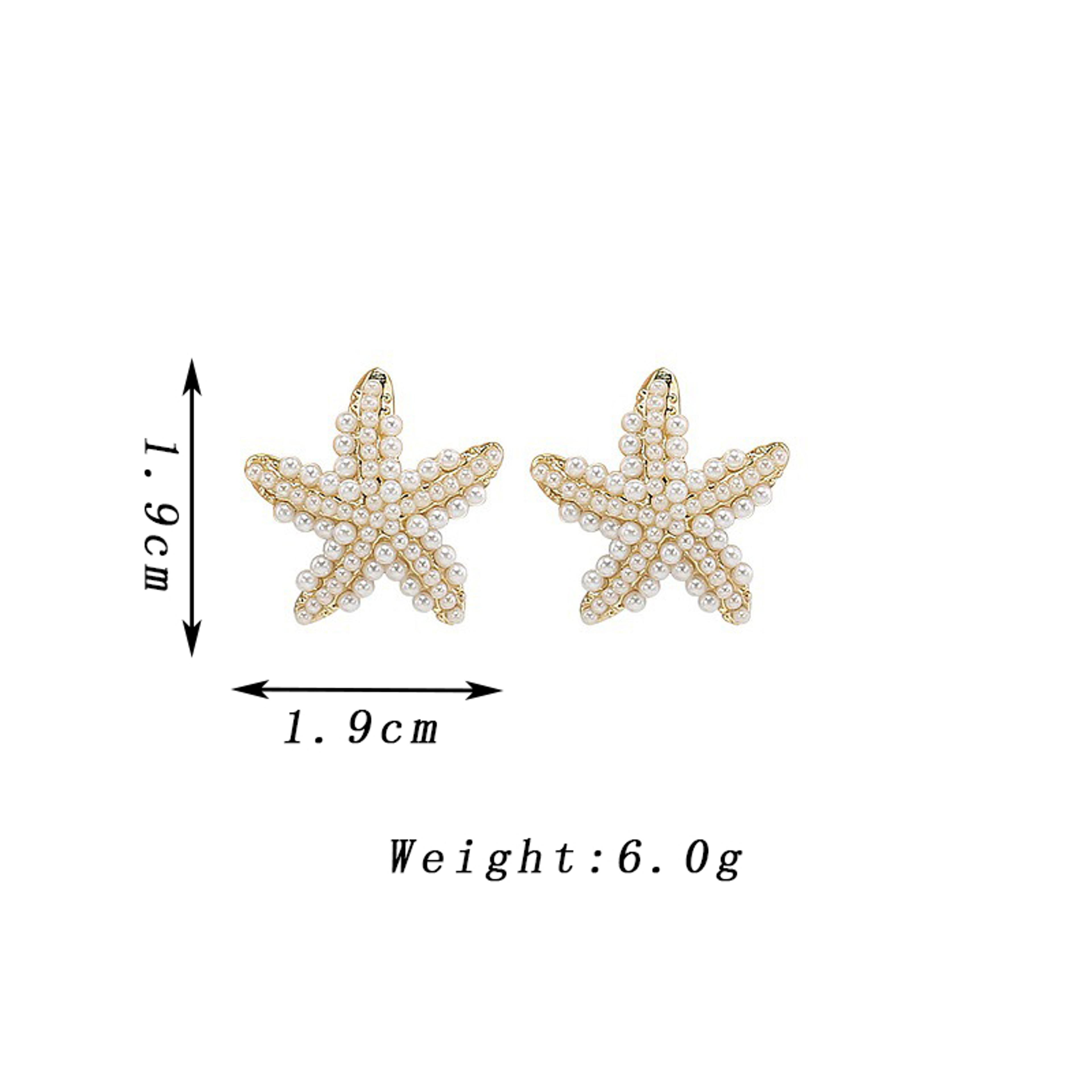 Elegant Starfish Stud Earrings Gold Beach Jewelry For Women 4