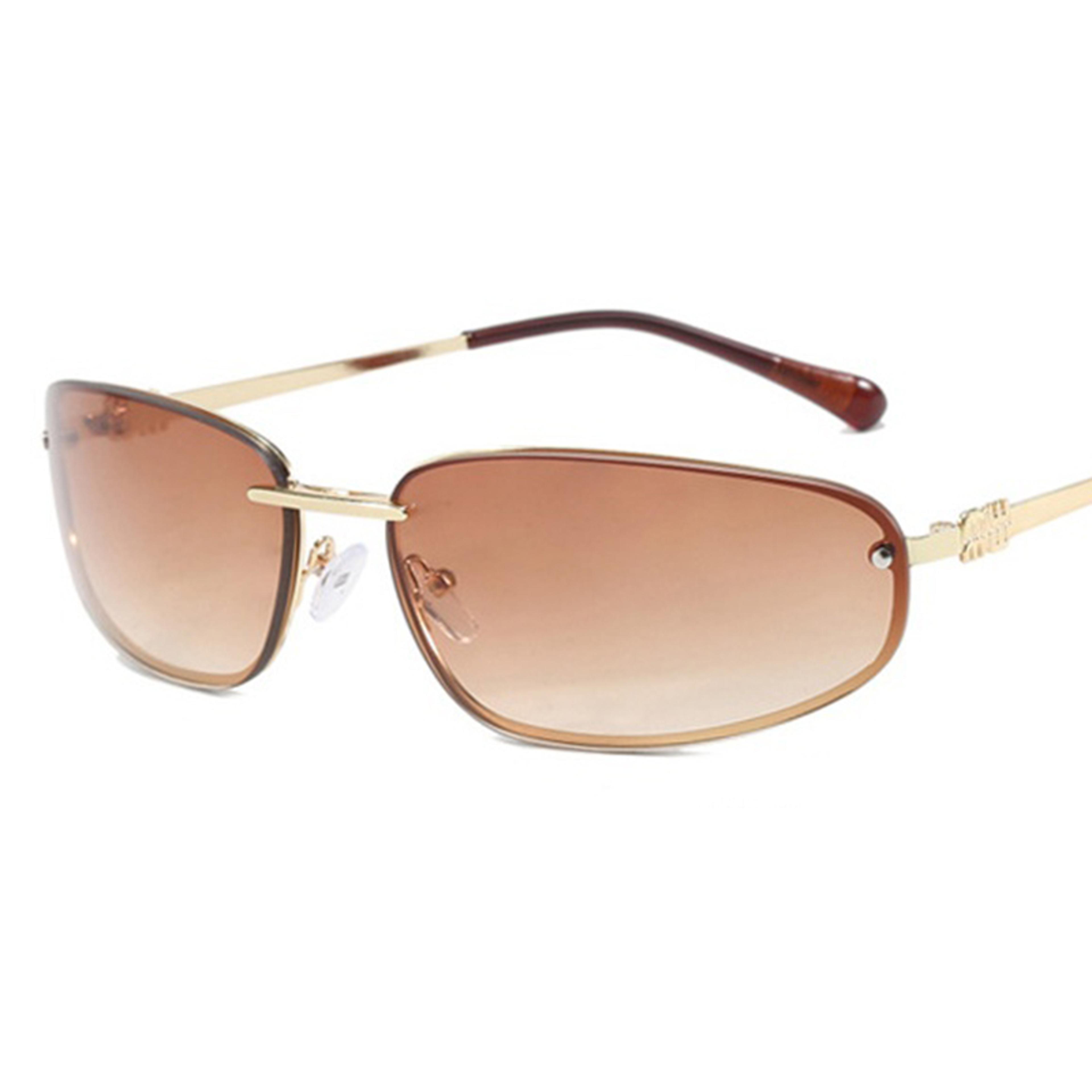 Luxury Sunglasses Rimless Oval Retro UV Fashion Shades 4