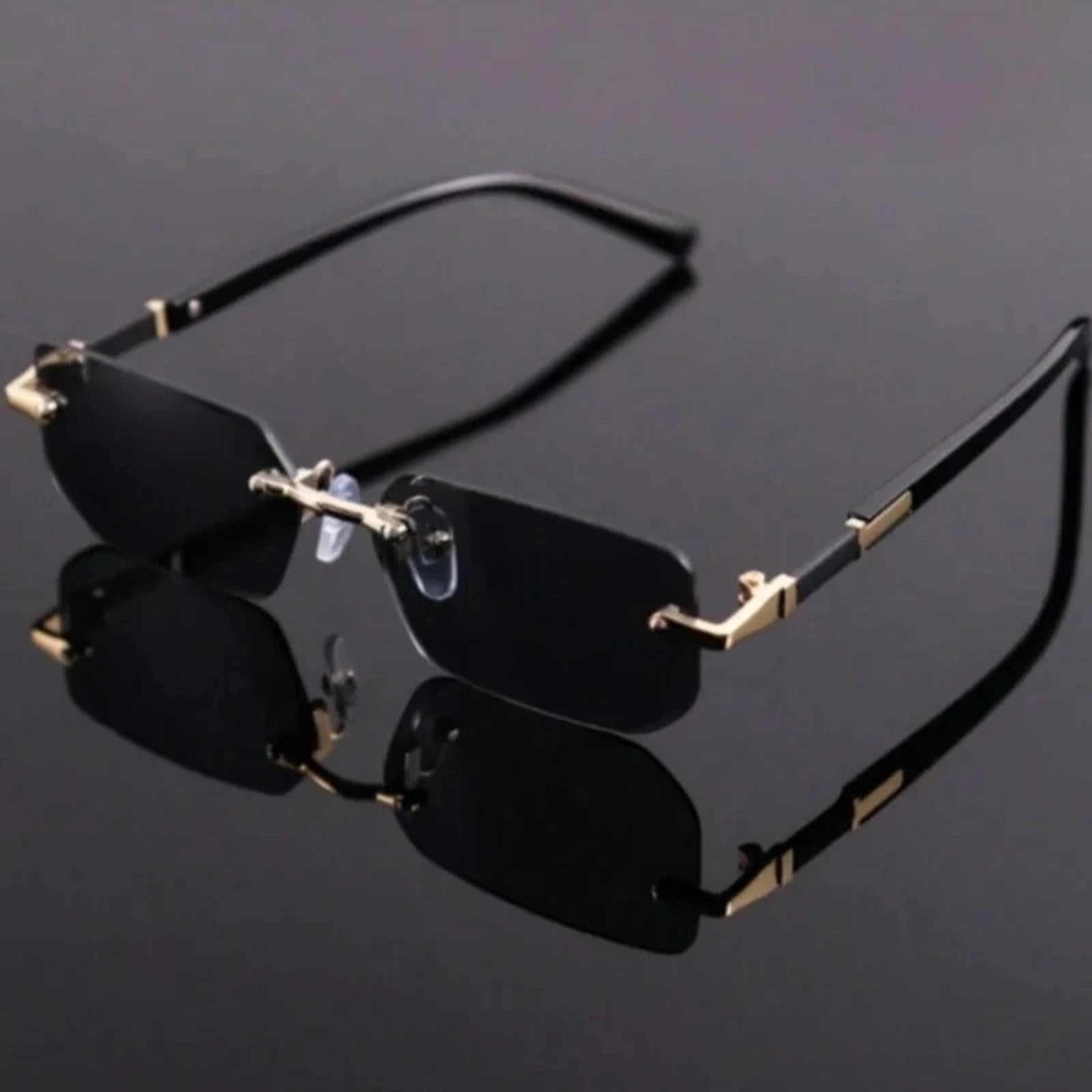 Rimless Rectangle Sunglasses For Women  Men Stylish Small Fashion UV Shades 2
