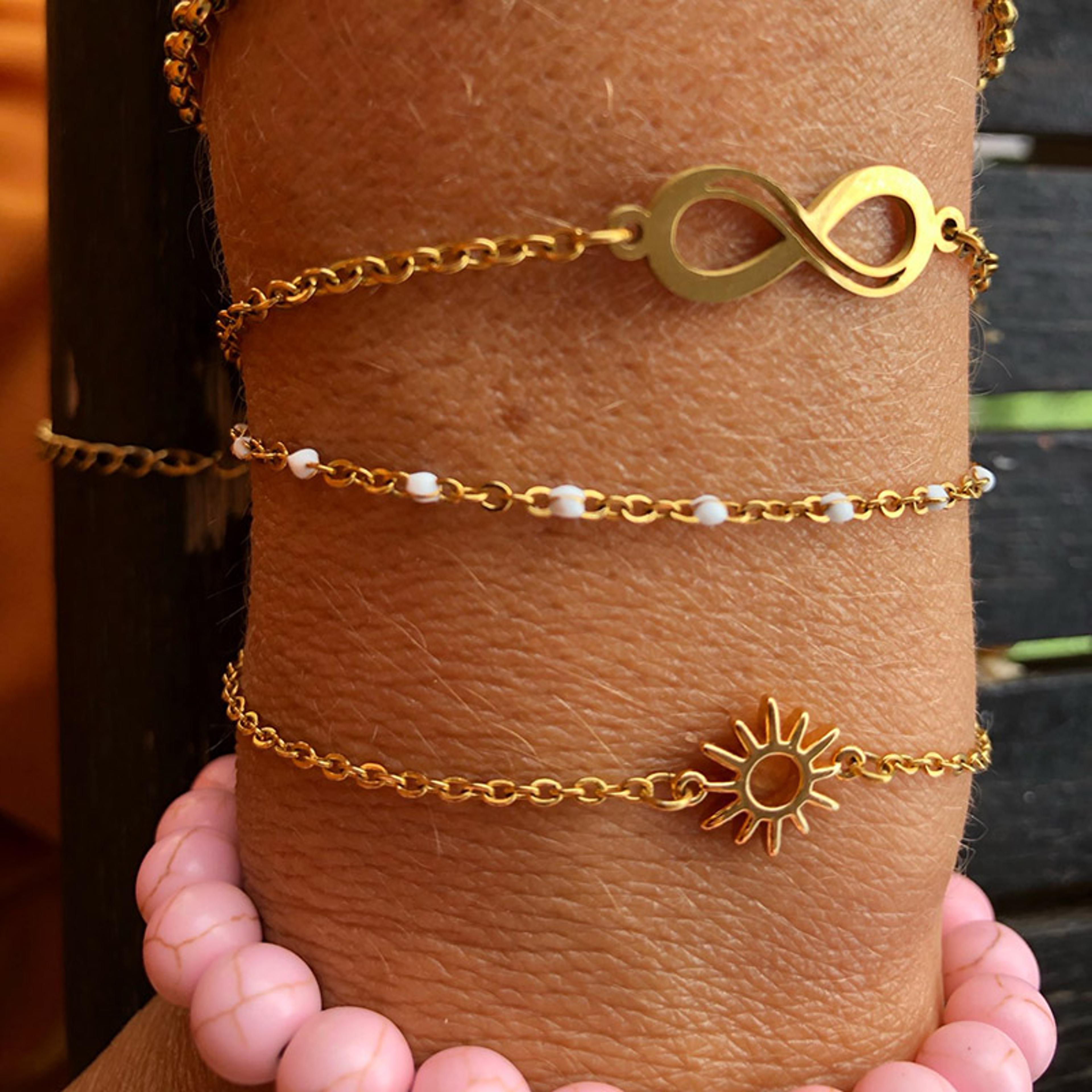 Vintage Sunflower Bracelet  Boho Anklet Stainless Steel Chain For Women  Men 2