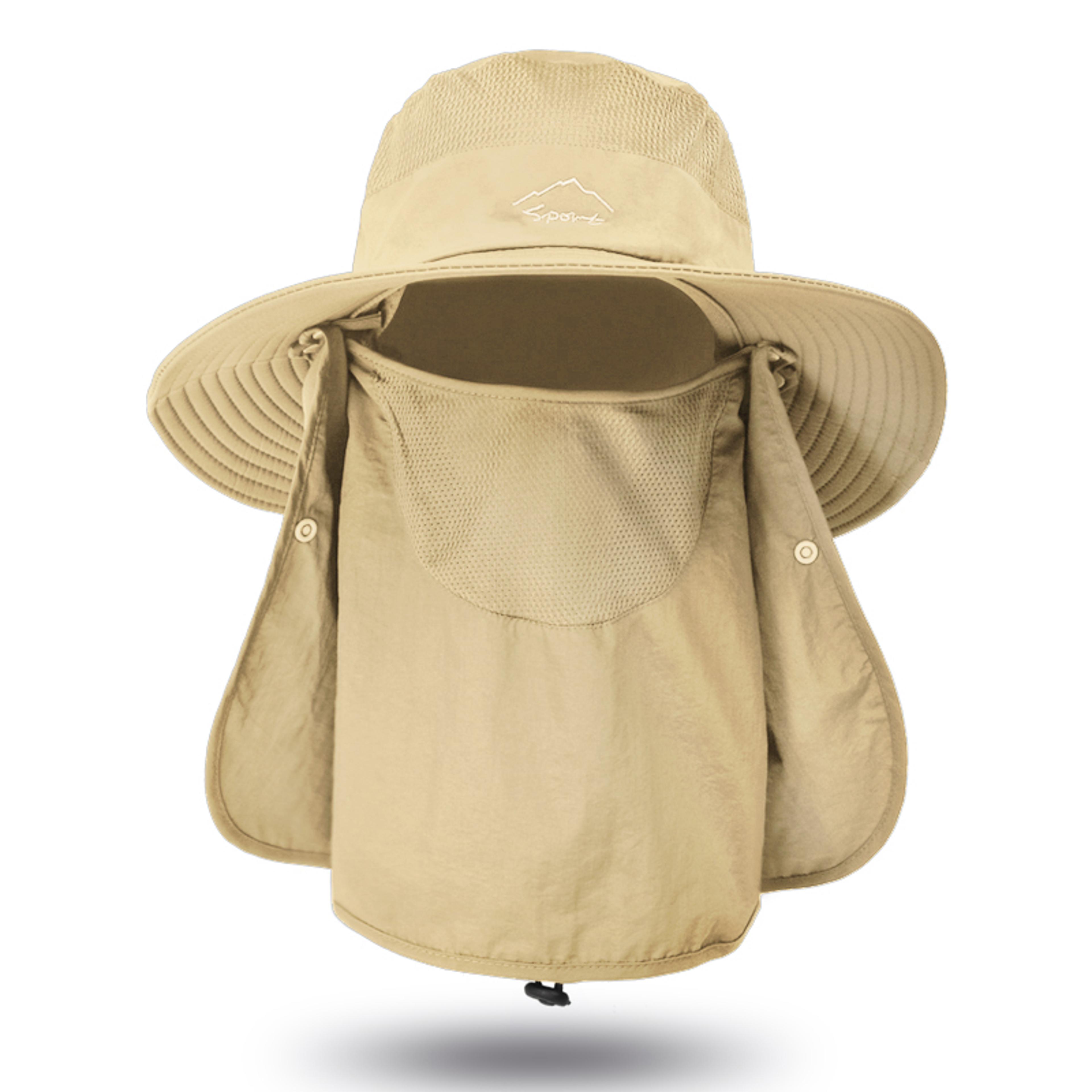 Quick Dry Sun Hat With Face Cover  Neck Flap Breathable Fishing Hat For Outdoor UV Protection 5