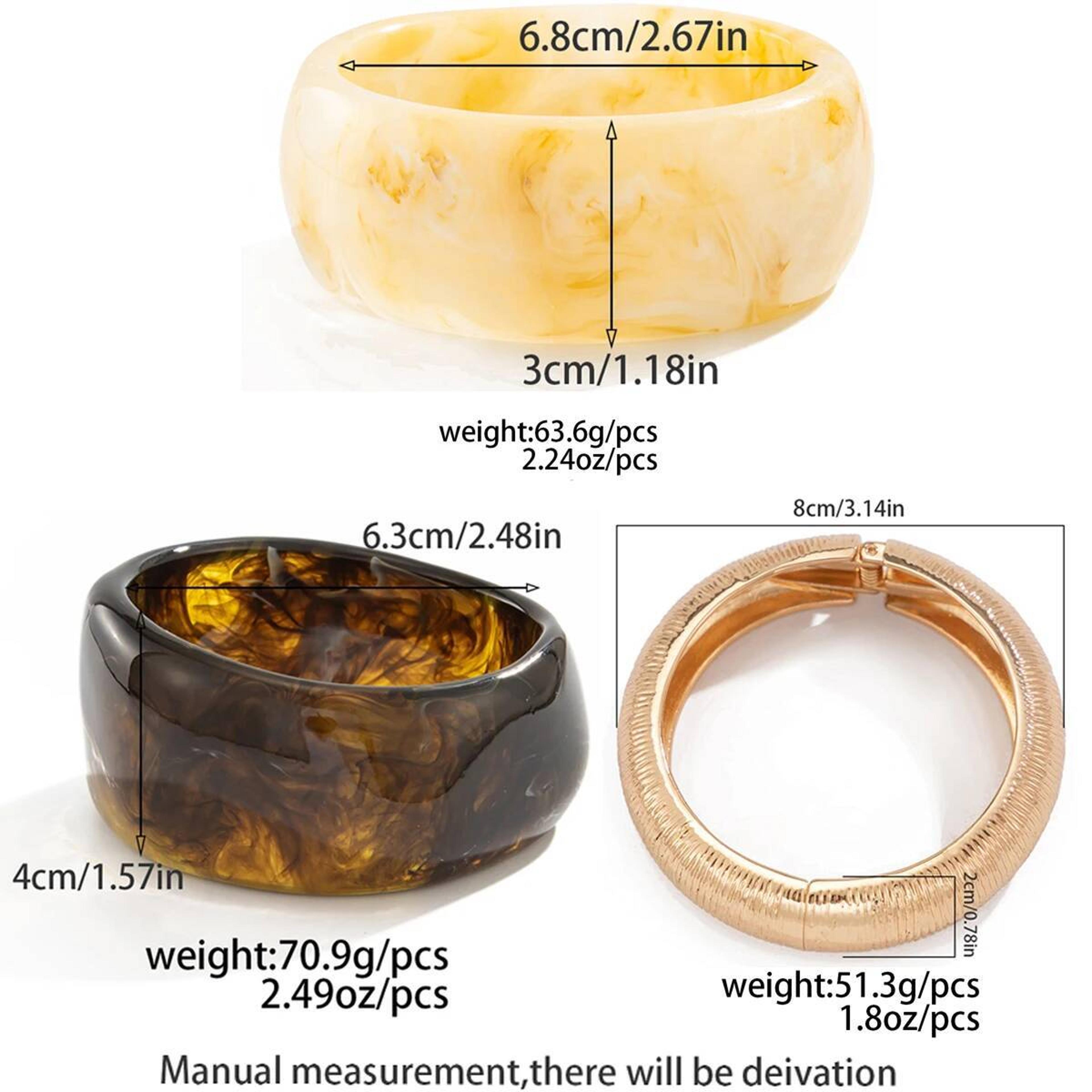 Vintage Resin Bangle Bracelet Geometric Wide Cuff For Women Stylish Chunky Acrylic Jewelry 4