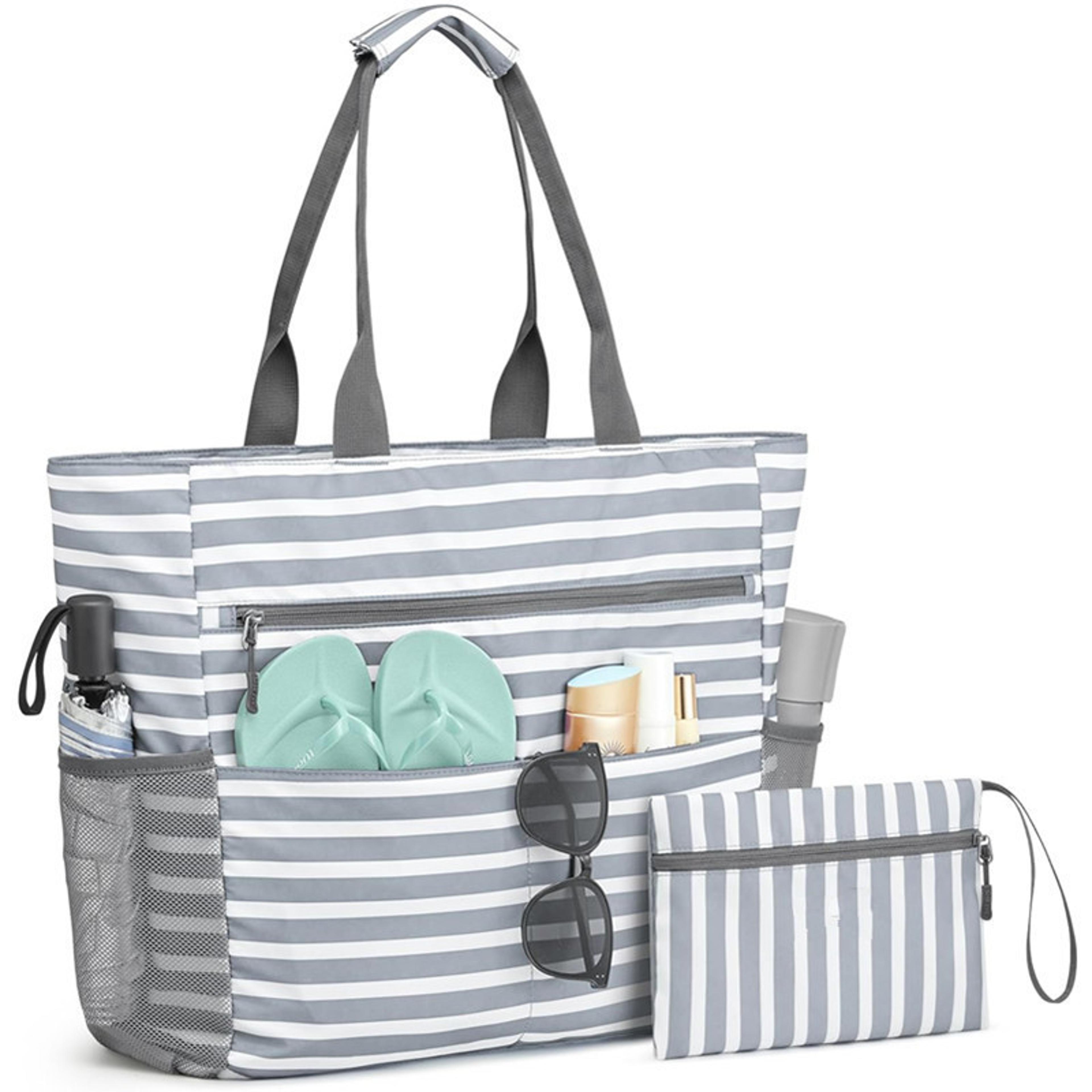 Personalized Beach Tote Bag Large Waterproof Beach Bag Foldable Travel Carryall 7
