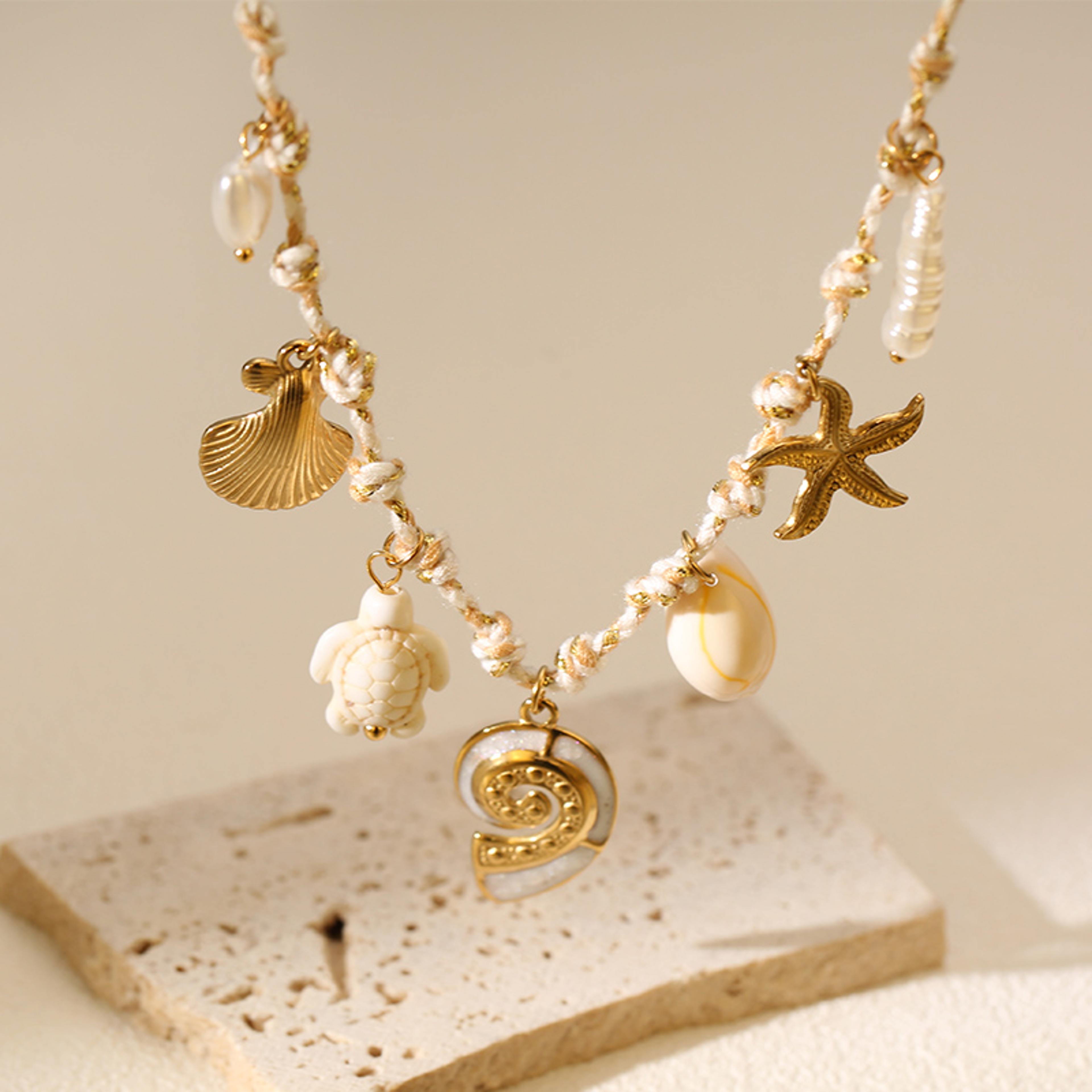Ocean Bliss Starfish Shell Necklace Stainless Steel Necklace For Beach  Everyday Style 4