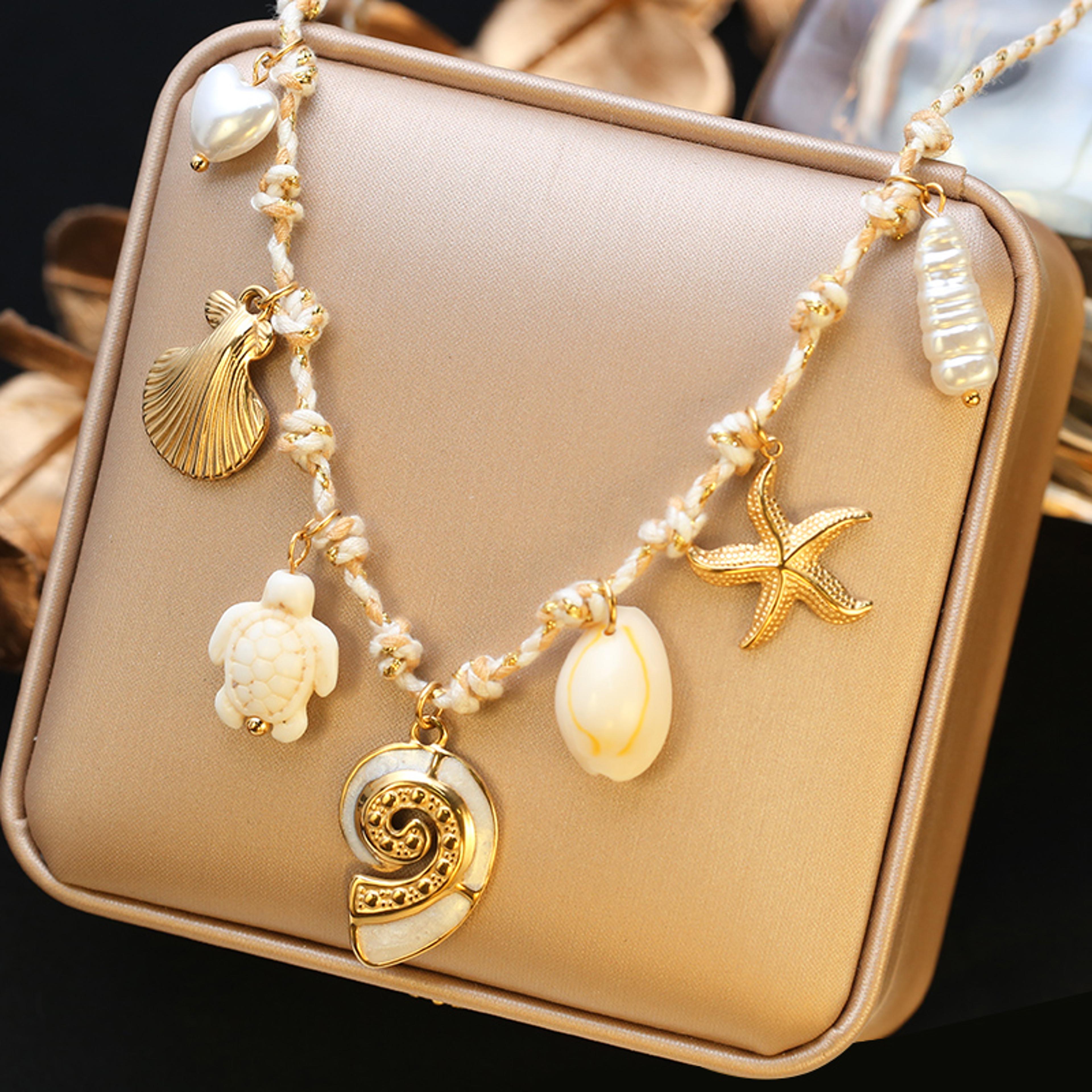 Ocean Bliss Starfish Shell Necklace Stainless Steel Necklace For Beach  Everyday Style 5