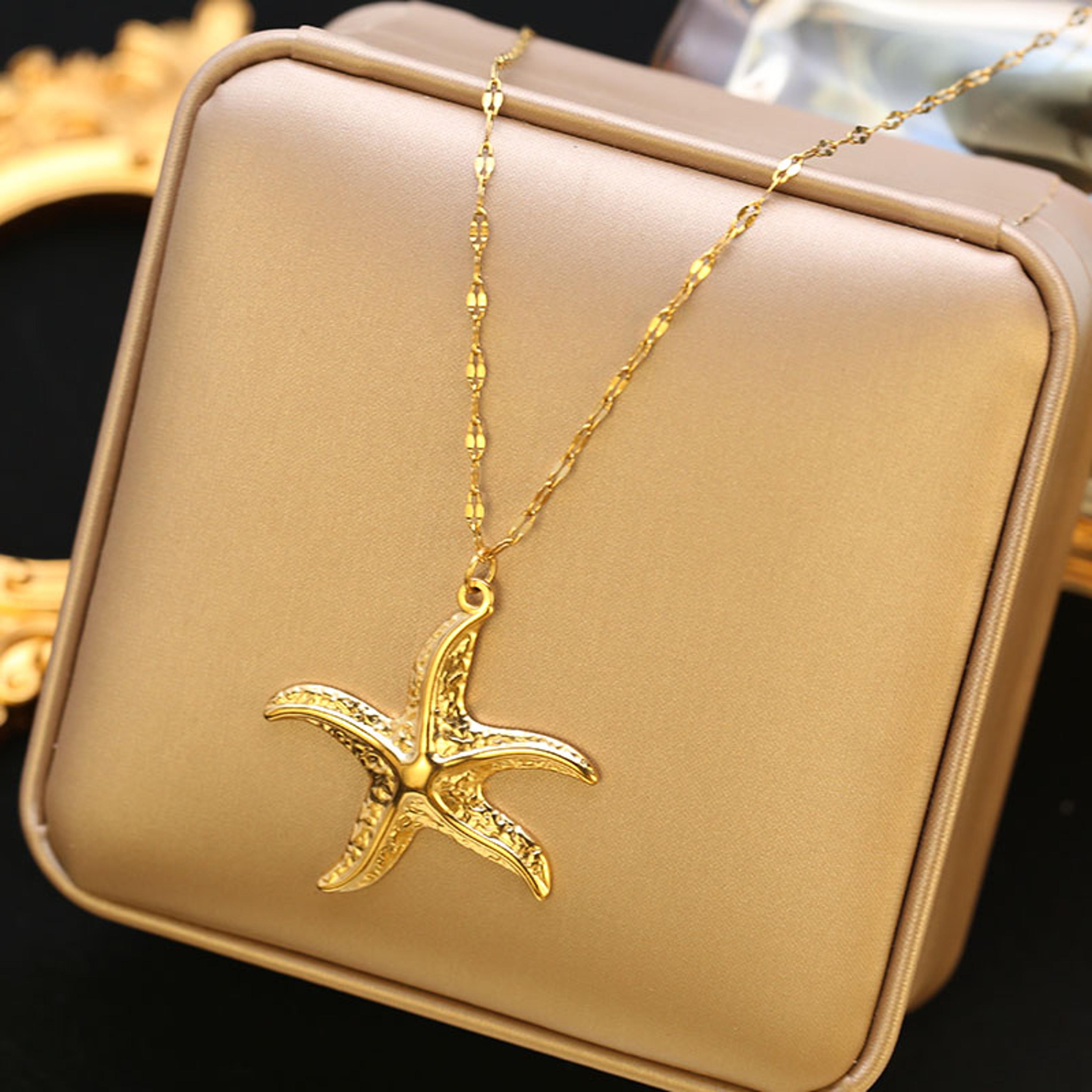 Ocean Bliss Starfish Shell Necklace Stainless Steel Necklace For Beach  Everyday Style 12