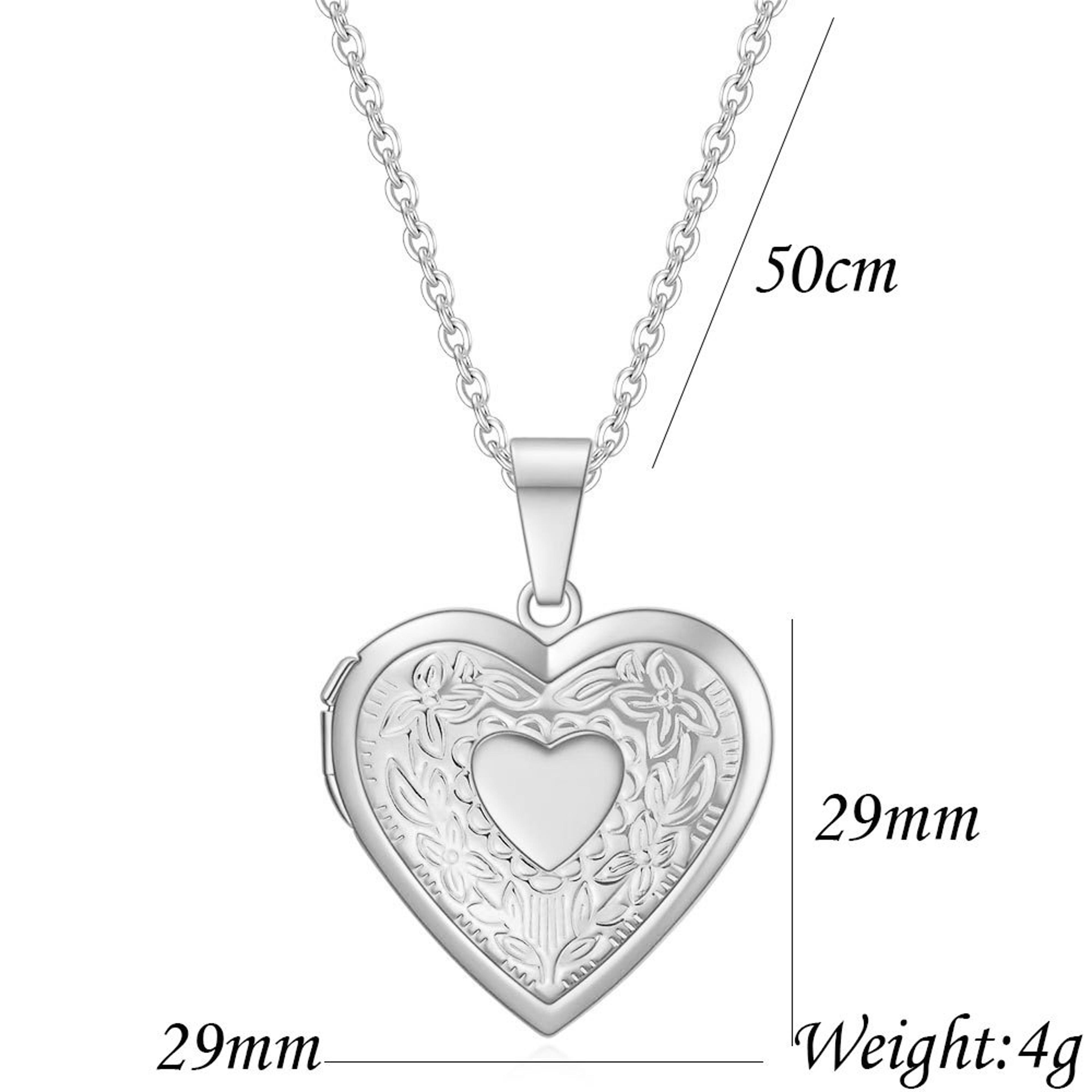 Heart Lock Photo Pendant Necklace Stainless Steel Waterproof Locket Gift For Women 3